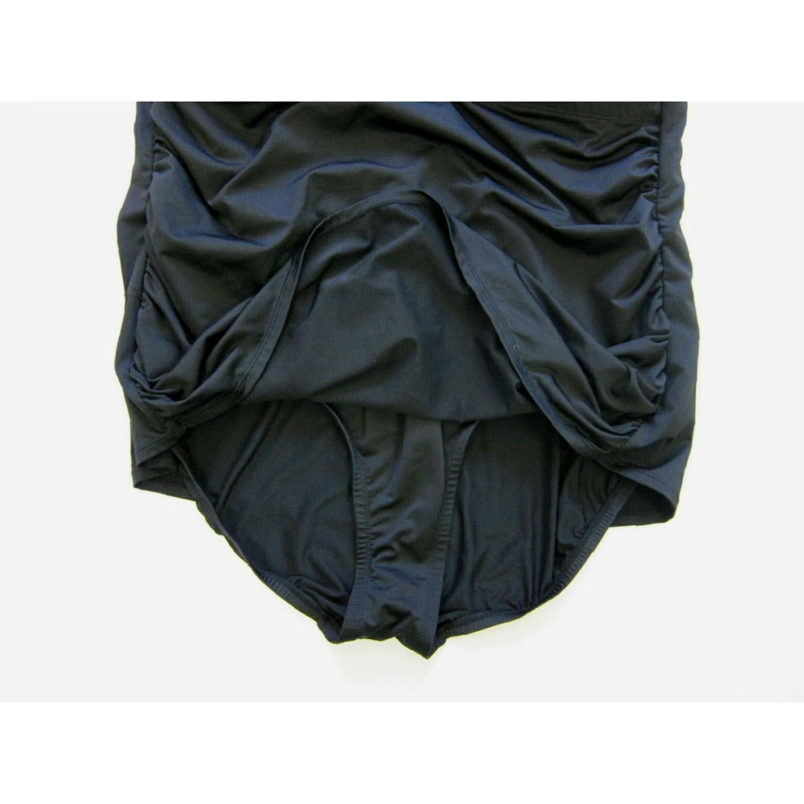 Vintage Clean Water Black Slimming Ruched Modest Swimsuit Dress Women Size 18W Size XXL / US 16-18 / IT 52-54 - 6 Thumbnail