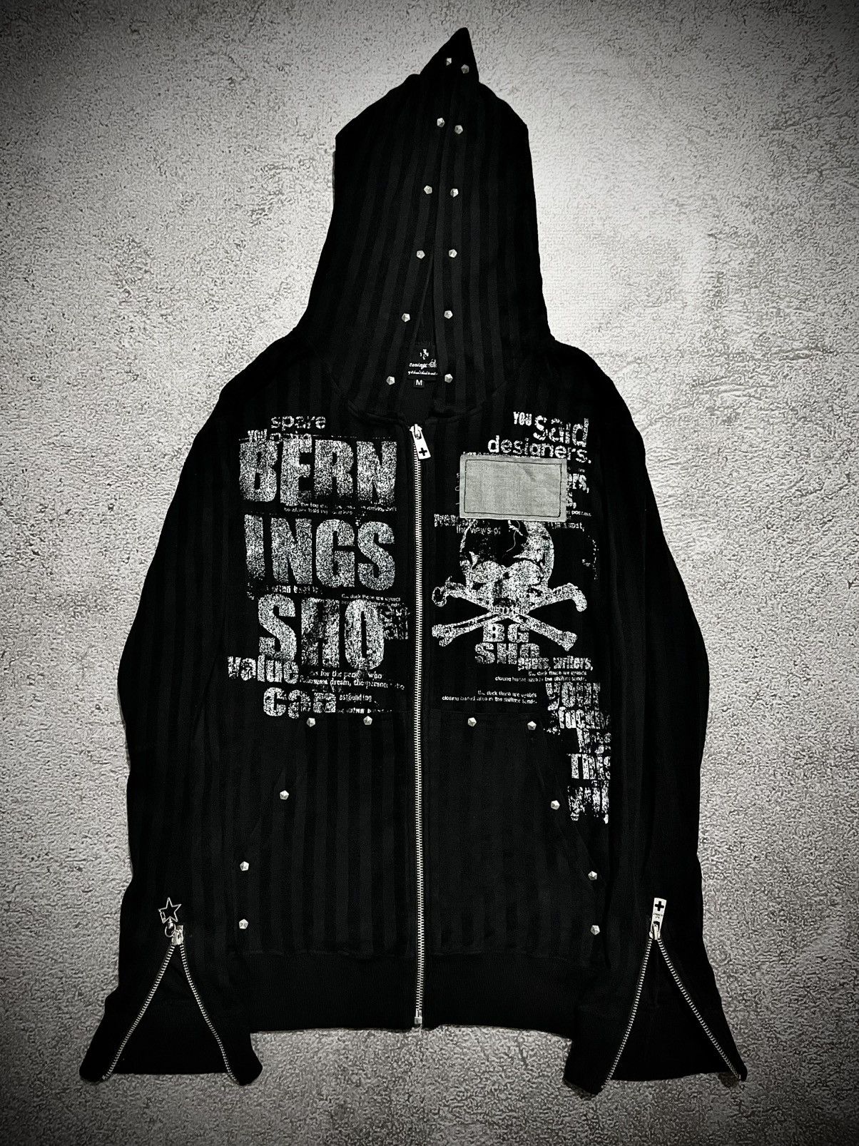 BERNINGS SHO 2000s Bernings Sho Gothic Poem Skull Zip Hoodie Size US M / EU 48-50 / 2 - 1 Thumbnail