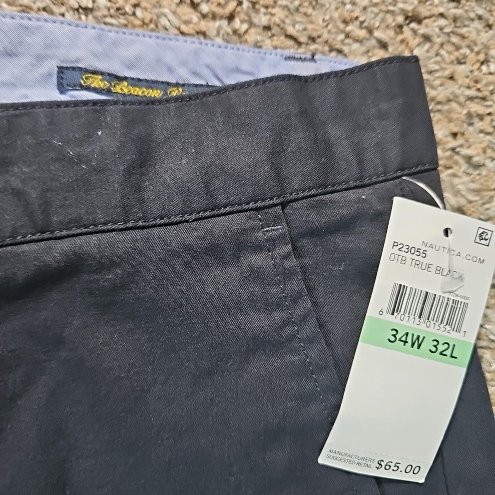 Nautica Nautica 34/32 Tailored Fit Black Beacon Pants NWT Size US 34 / EU 50 - 2 Thumbnail