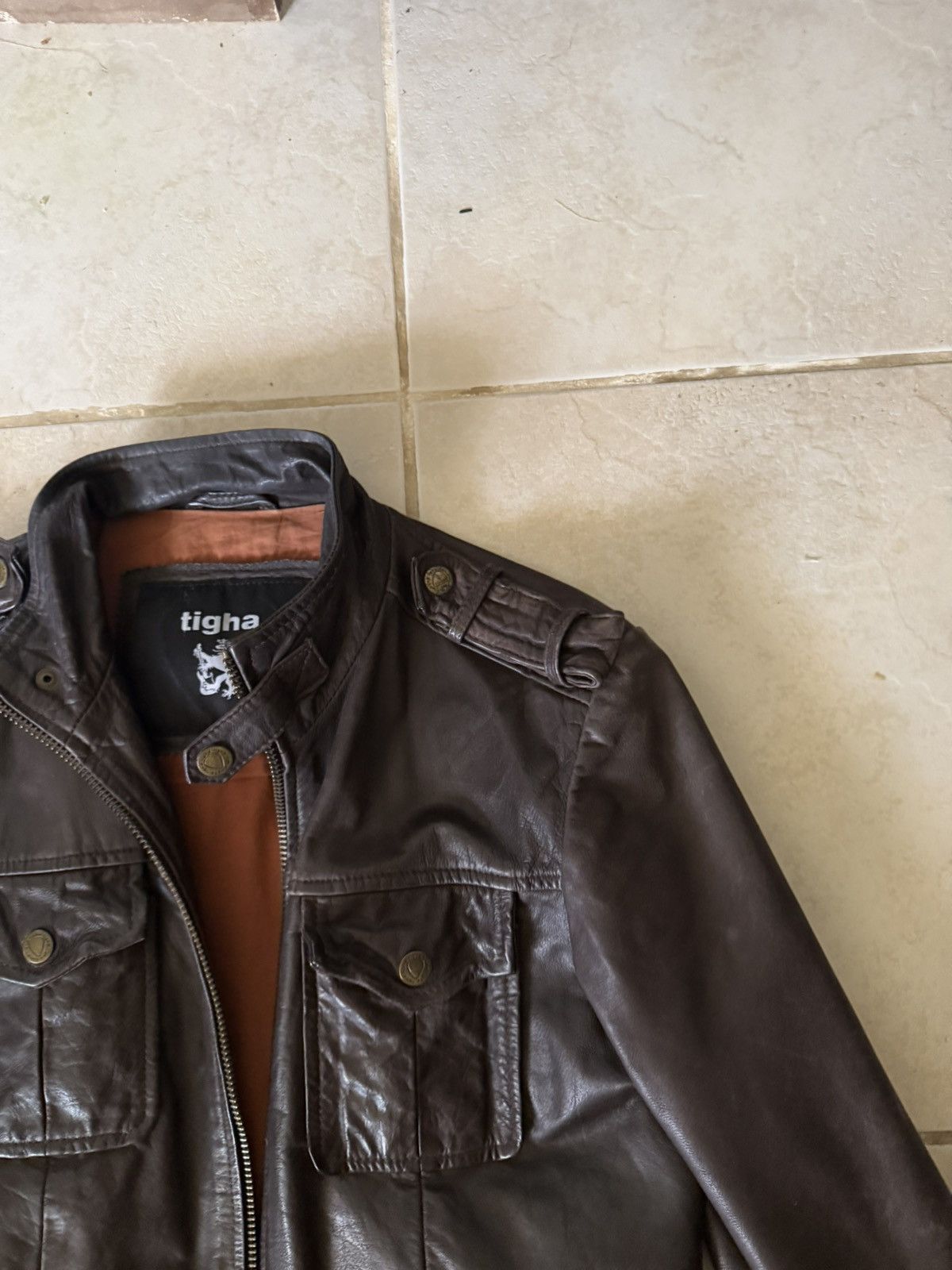 tigha Tigha Buffalo Leather Field Jacket Brown Small Size US S / EU 44-46 / 1 - 8 Thumbnail