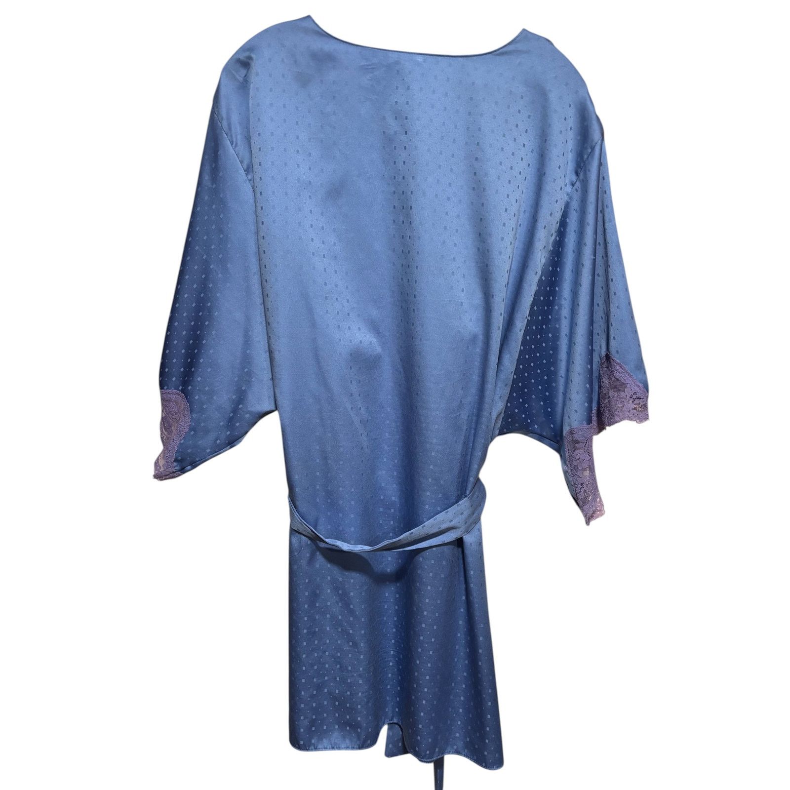 Victoria's Secret Victoria Secret Blue Satin Lace Trim Vintage Gold Label Robe Size ONE SIZE - 5 Thumbnail