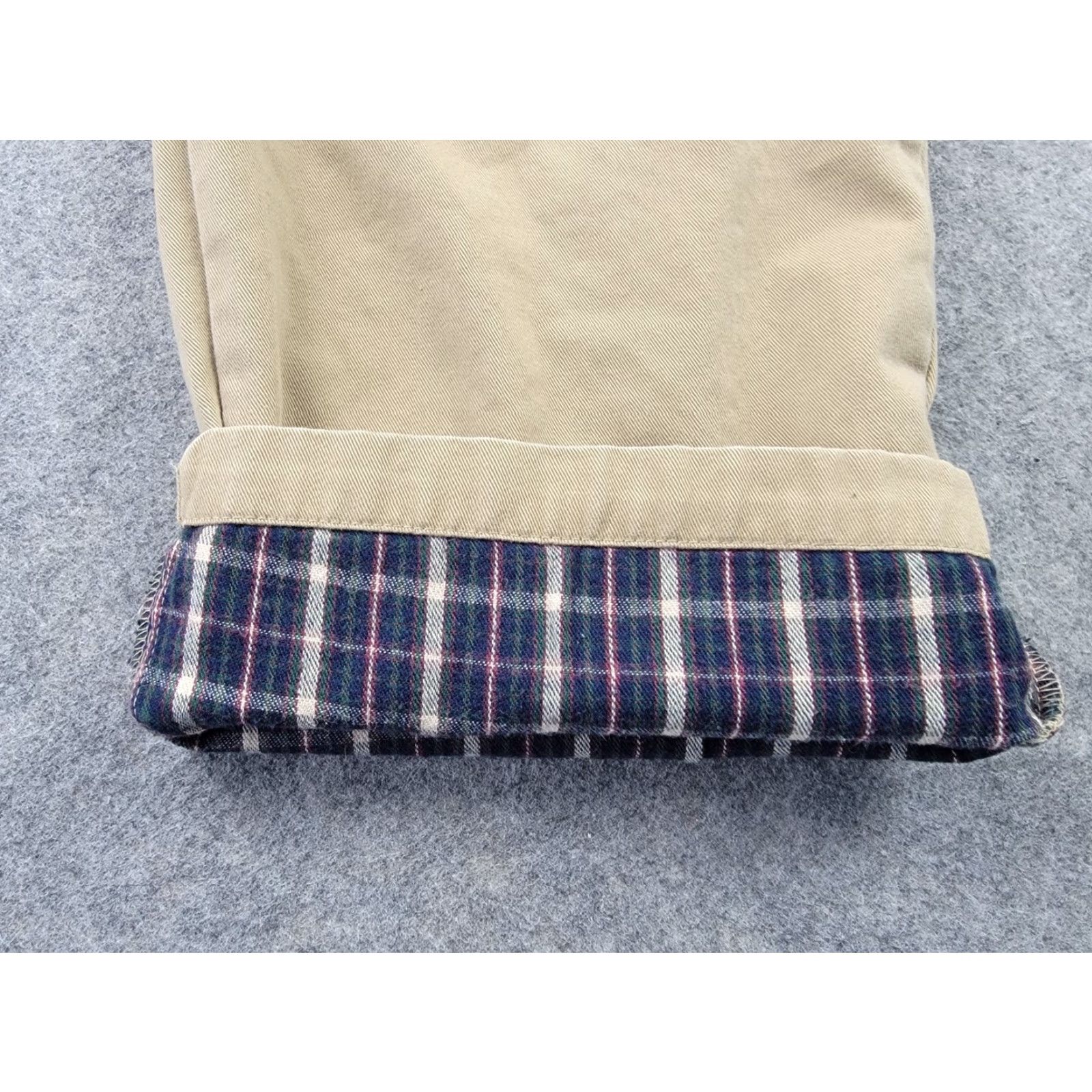 Vintage LL Bean Pants Mens 35x34 Beige Flannel Lined Outdoor Straight Leg Pants Casual Size US 35 - 7 Thumbnail