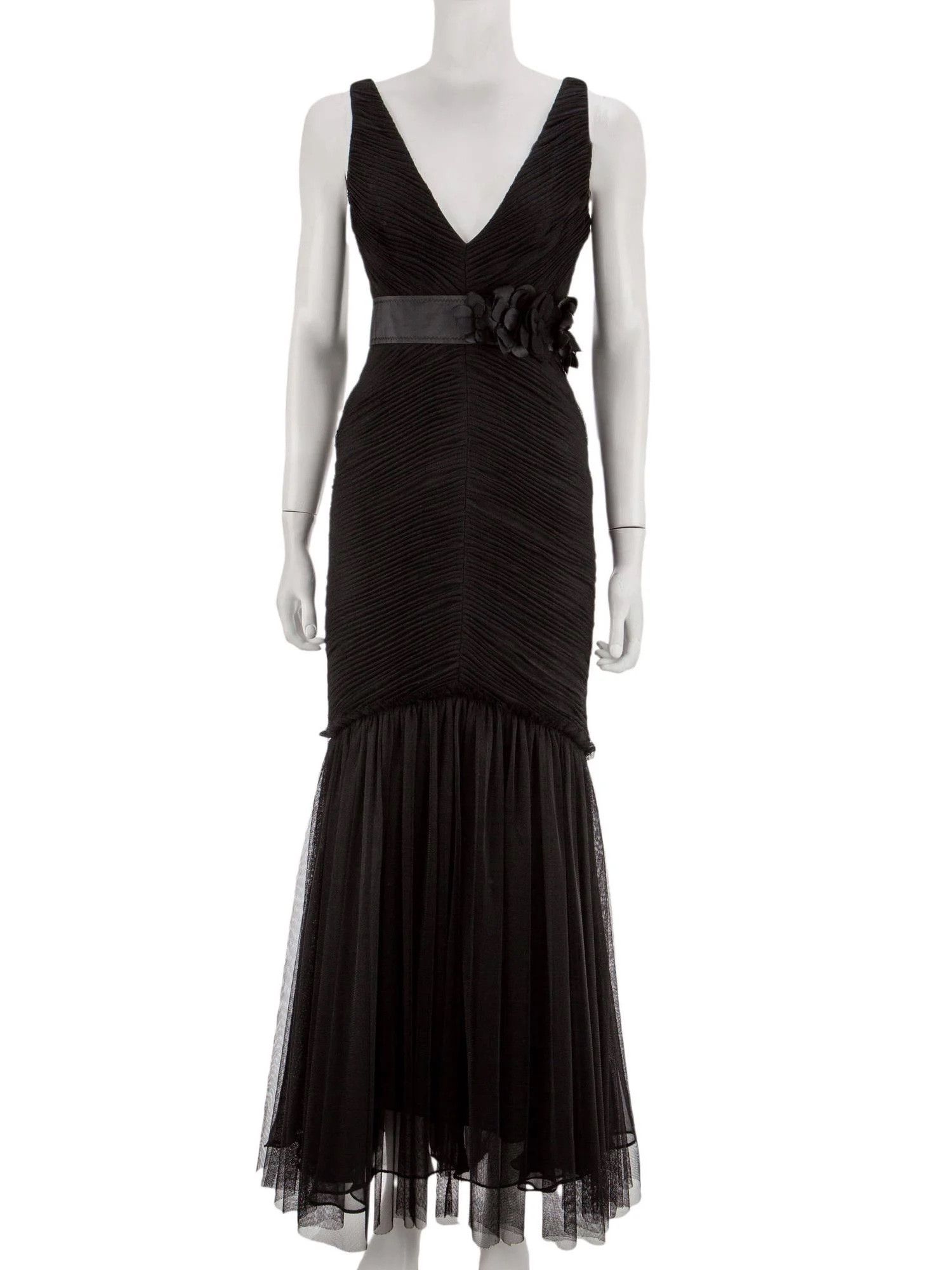 Vera Wang Eloise tulle evening gown in black Size S / US 4 / IT 40 - 1 Thumbnail