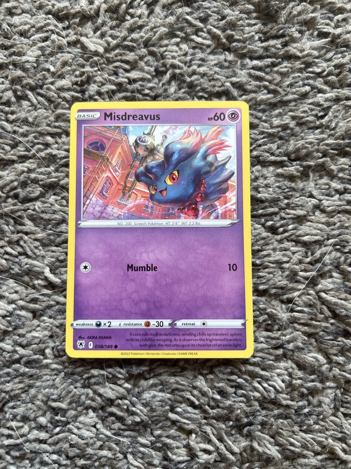 Pokemon 2022 Pokémon Misdreavus Basic Card Size ONE SIZE - 1 Thumbnail