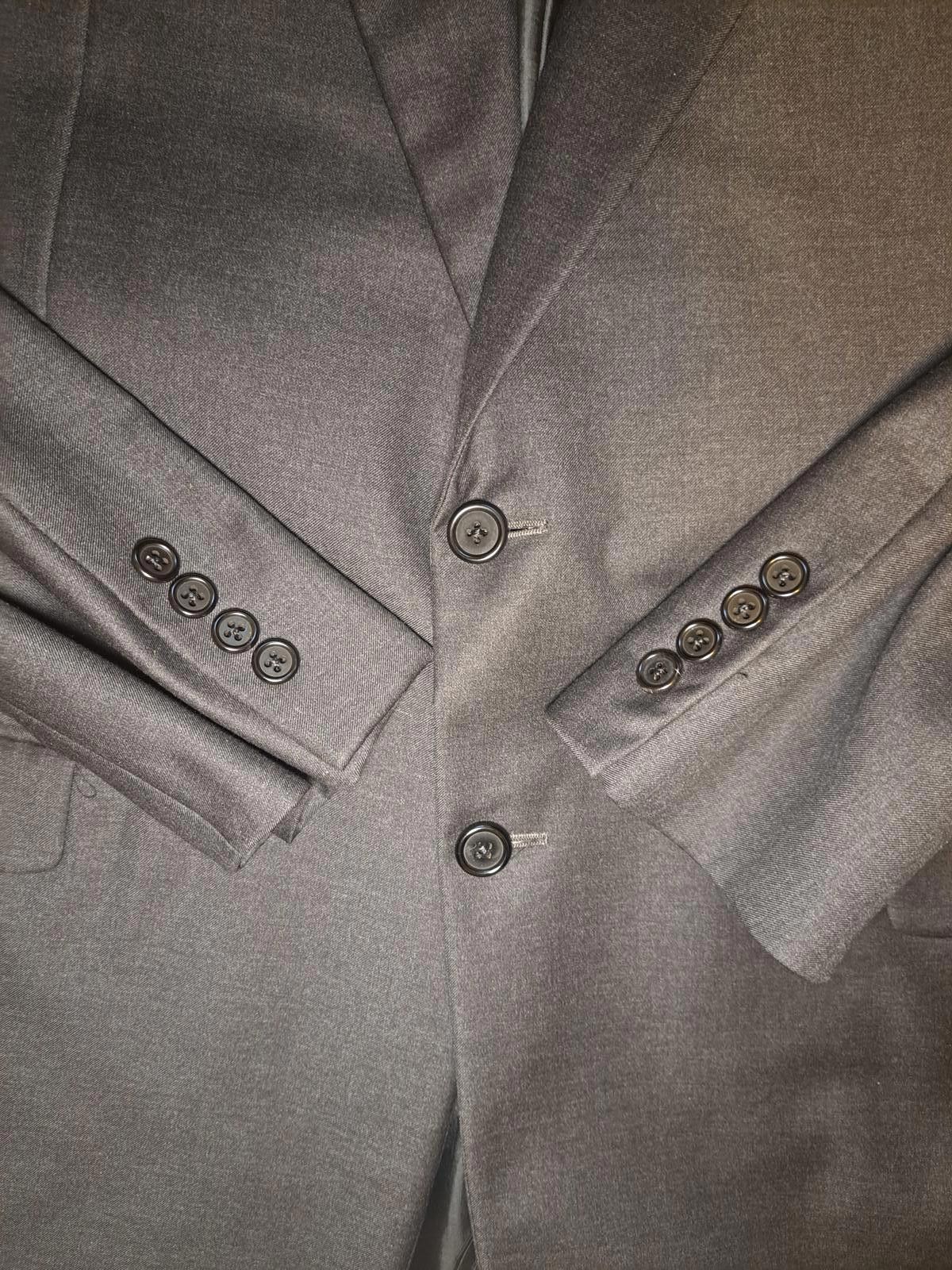 Hickey Freeman Hickey Freeman Loro Piana Suit Jacket 46L Gray Wool 120's Size 46L - 6 Thumbnail
