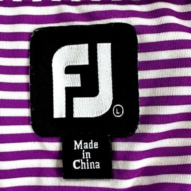 Footjoy FootJoy FJ Polo Shirt Mens Large Purple White Striped Polo Breathable Lightweight Stretch Golf Rugby Size US L / EU 52-54 / 3 - 3 Thumbnail