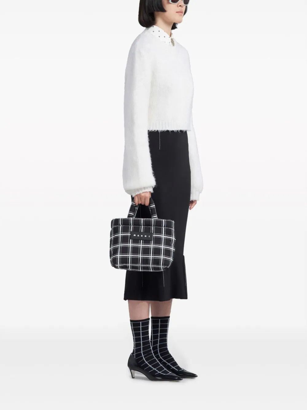 Marni o1w1db10824 Print Poplin Shirt in White Size M / US 6-8 / IT 42-44 - 3 Thumbnail