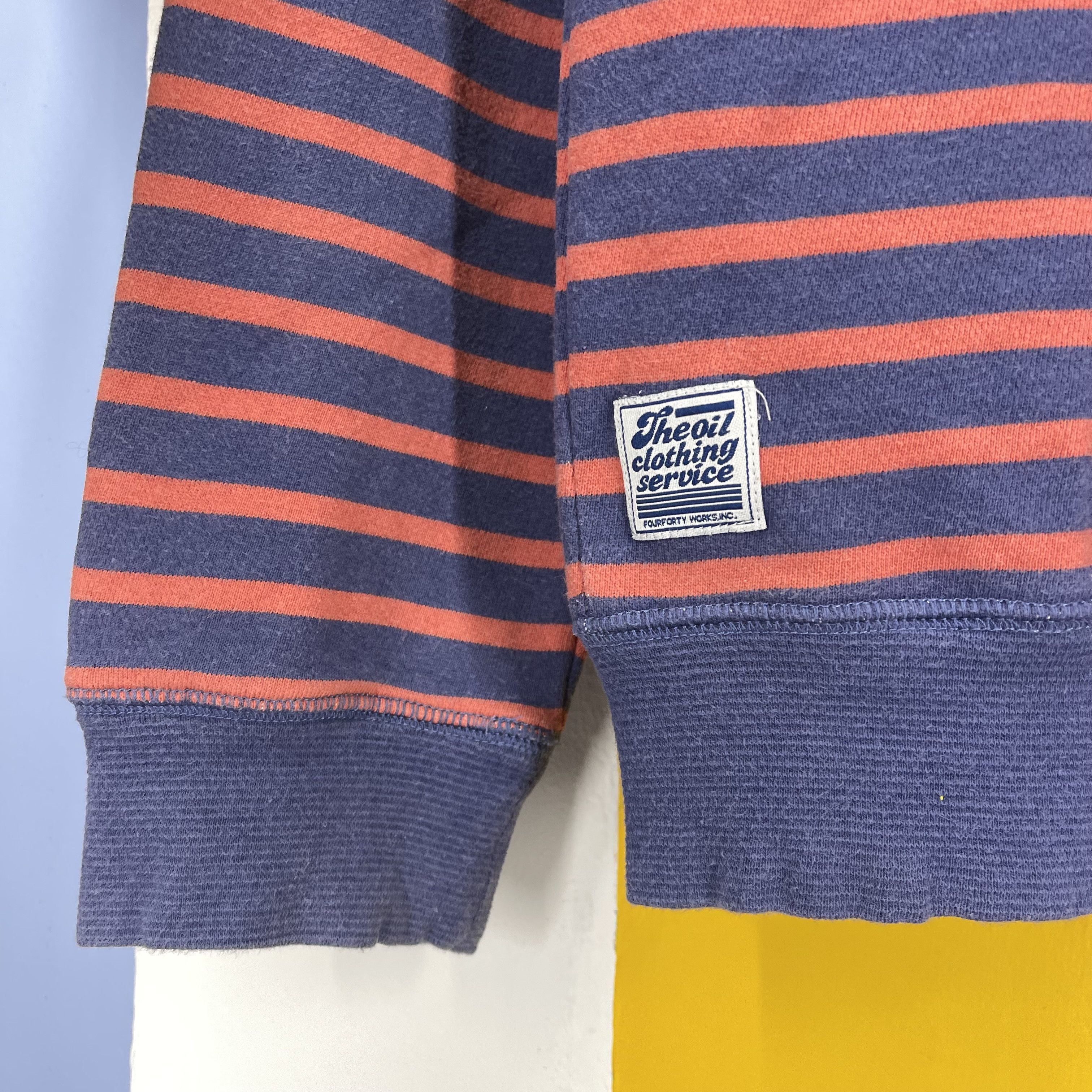 Japanese Brand CLOTHES OIL CLOTHING SERVICES Stripe Sweatshirt #2016/14 Size US M / EU 48-50 / 2 - 4 Thumbnail