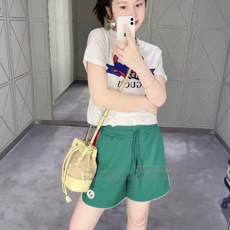 Gucci Gucci SizeXS Colour-blocked striped logo shorts Size 42" / US 20 - 6 Thumbnail