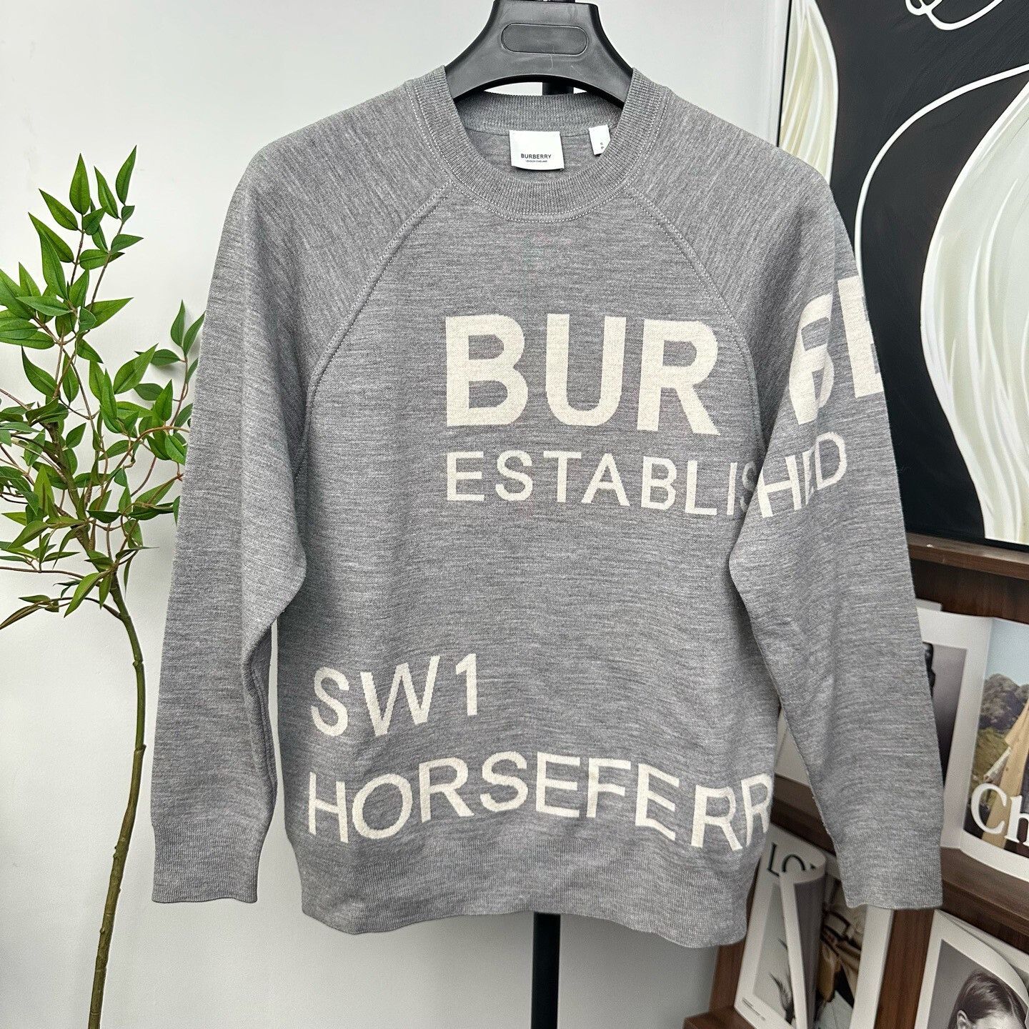 Burberry Burberry Gray Wool Logo Knit Sweater S Size US S / EU 44-46 / 1 - 1 Thumbnail