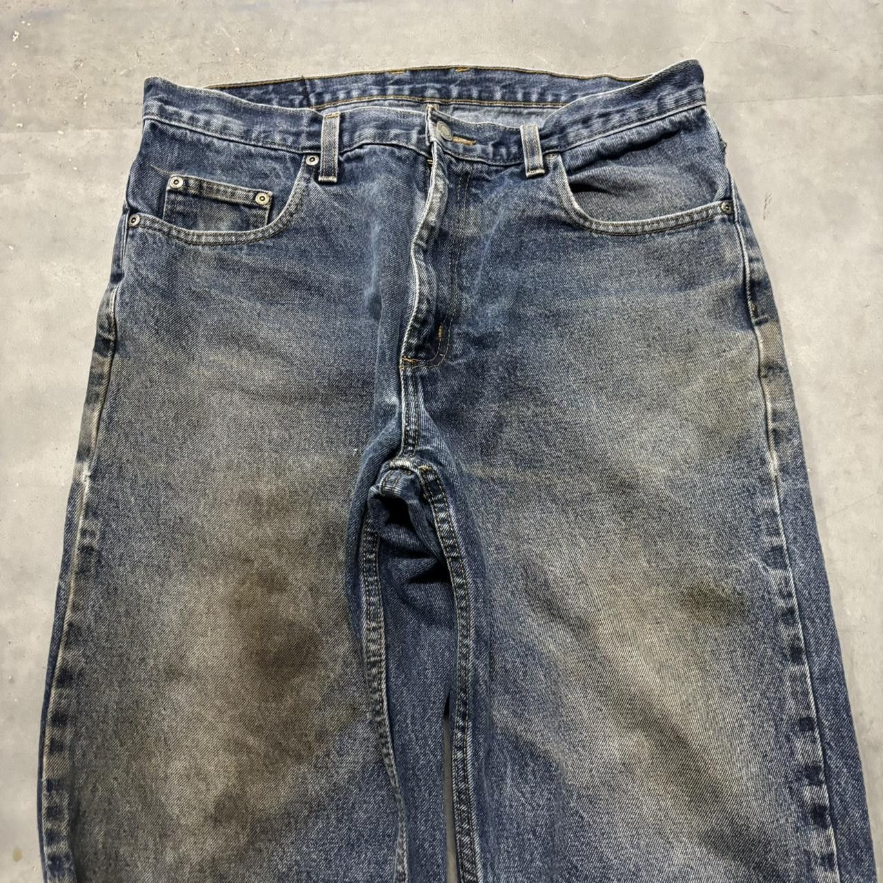 Japanese Brand × Vintage Crazy Vintage Y2K/2000s Grunge Faded Dark Wash Workwear Style Denim Jeans! Size US 34 / EU 50 - 5 Thumbnail