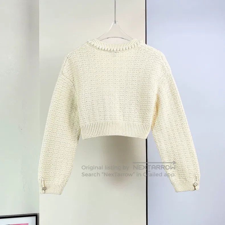 Chanel Chanel 22S beige short knitted cardigan coat Size XS / US 0-2 / IT 36-38 - 2 Thumbnail