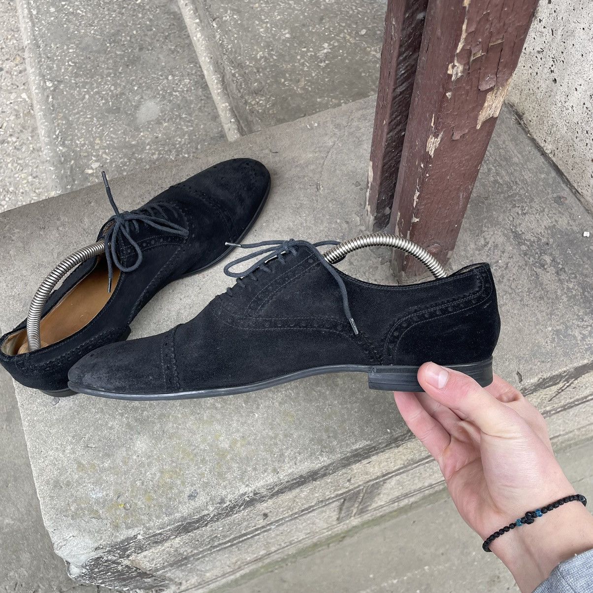 Gucci GUCCI Oxford Brogues Metal Logo Black Suede Size US 9 / EU 42 - 9 Thumbnail