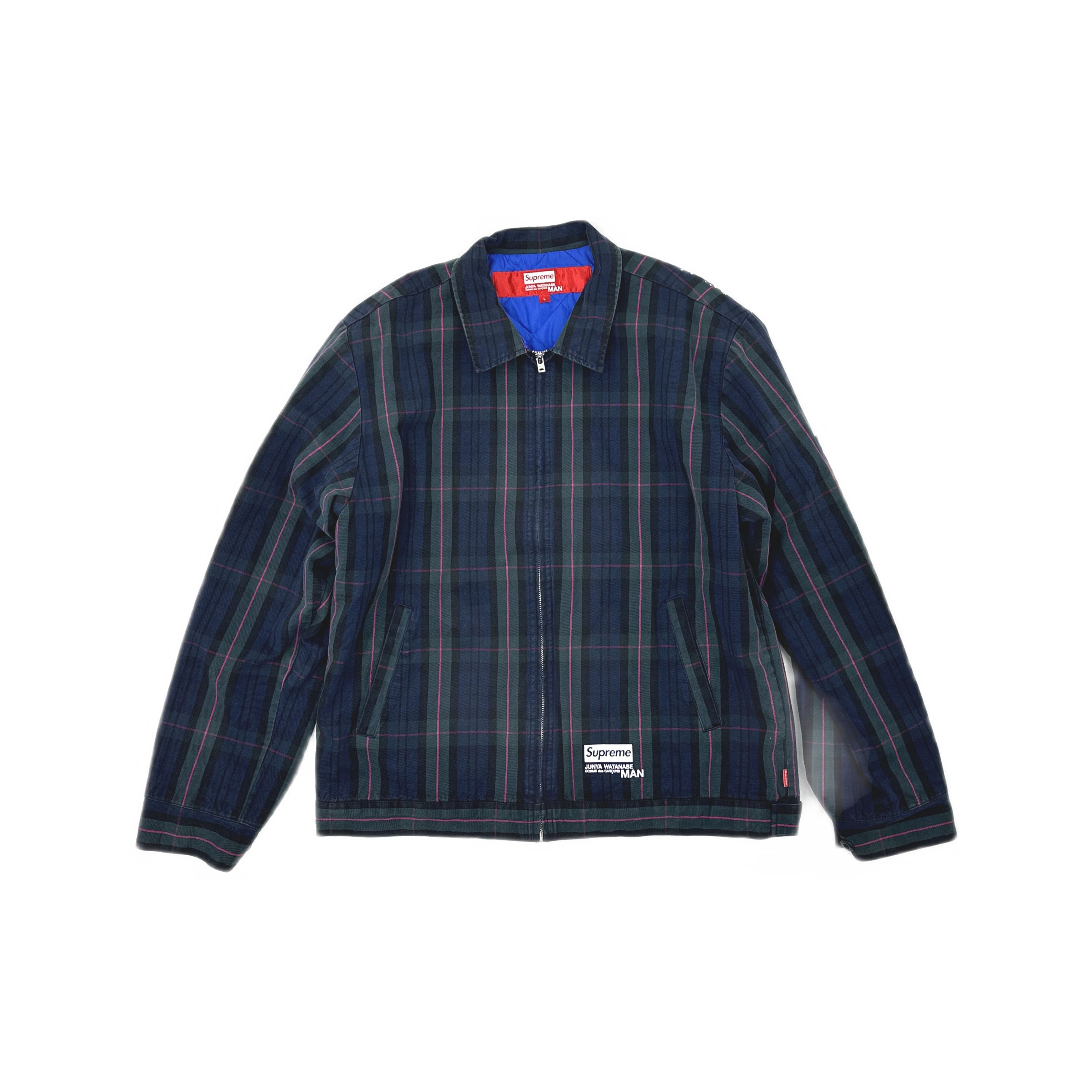 Supreme Supreme Reflective stripe hooded work jacket “navy” | Grailed