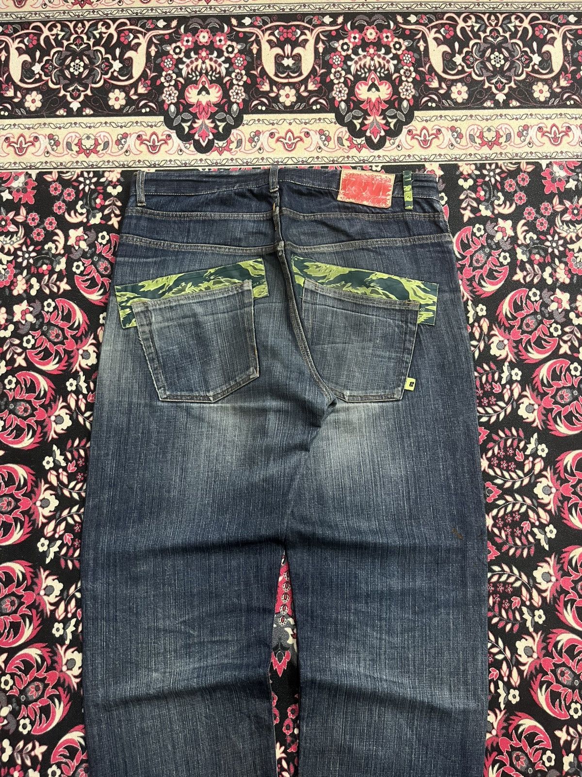 Xlarge Vintage X Large Groover Grand Green Camo Blue Washed Jeans Size US 36 / EU 52 - 8 Thumbnail