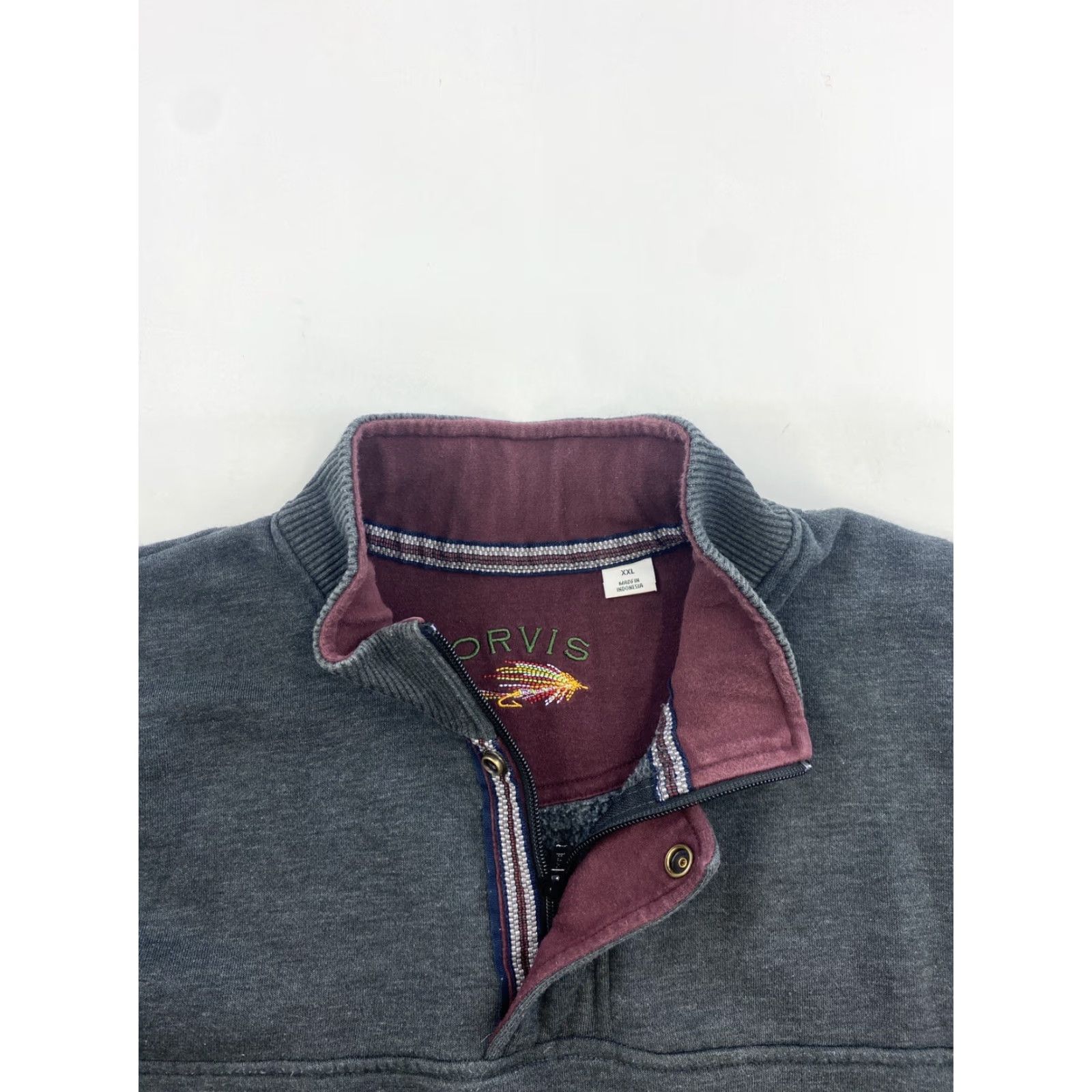 Orvis Orvis 1/4 Zip Men's Pullover Sweatshirt Sweater Size 2XL Gray Size US XXL / EU 58 / 5 - 2 Thumbnail
