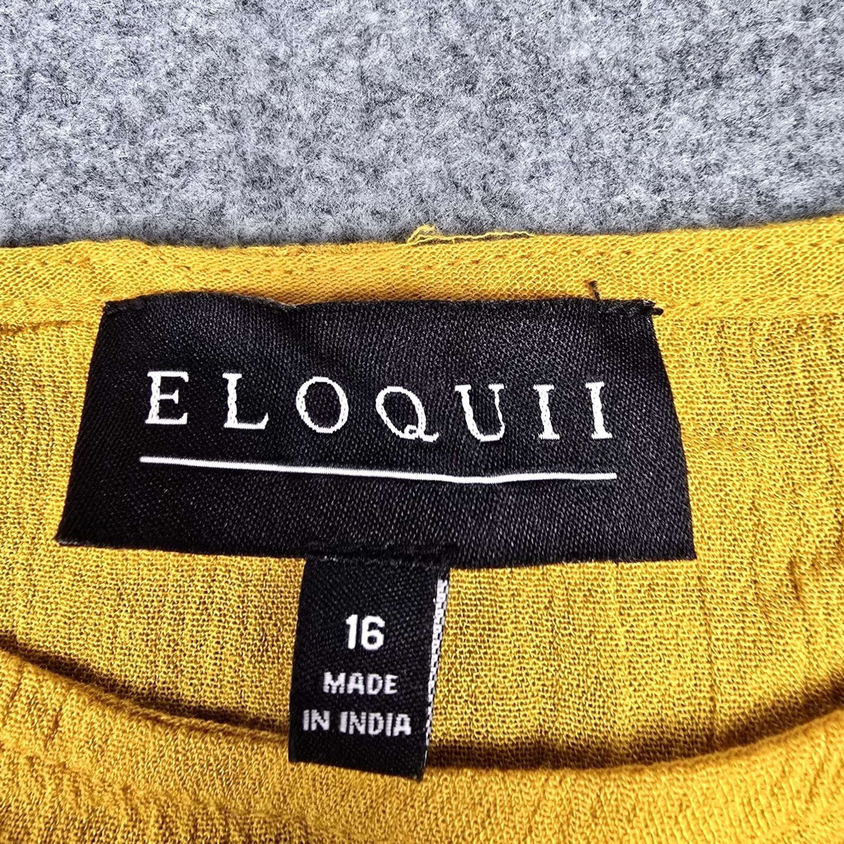 Vintage Eloquii Dress Womens Yellow Boho Fit & Flare Belted Ruffle Mini Long Sleeve 16 Size XXL / US 16-18 / IT 52-54 - 4 Thumbnail