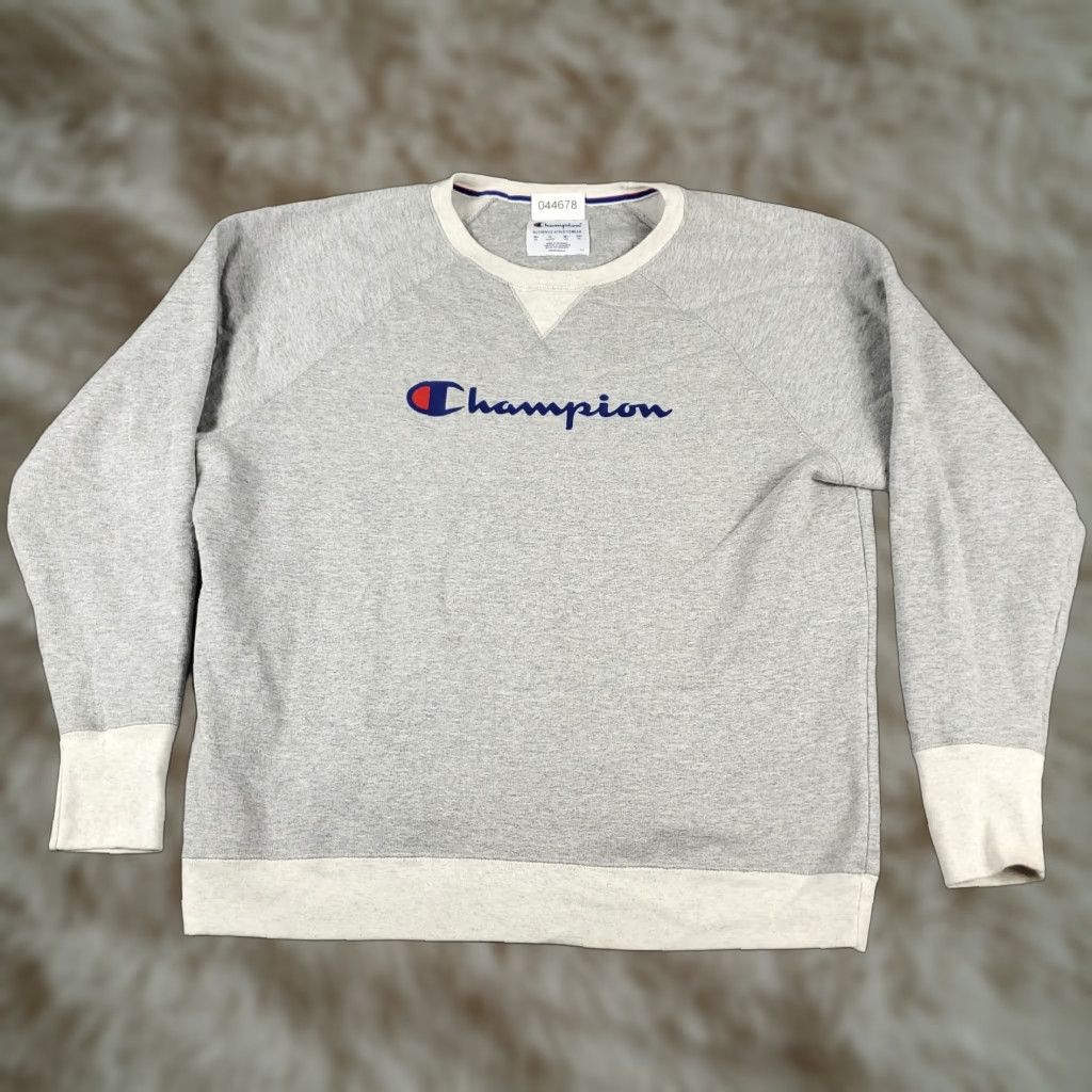 Champion VINTAGE Champion Sweater Pullover Mens 2XL Crew Neck Long Sleeve Casual Knit Top Gray Size US XXL / EU 58 / 5 - 1 Thumbnail