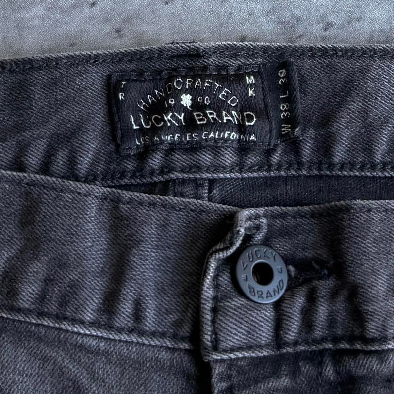 Japanese Brand × Lucky Brand × Playboi Carti Lucky Brand Embroidered Baggy Opium Faded Black Denim Jeans Size US 38 / EU 54 - 4 Thumbnail