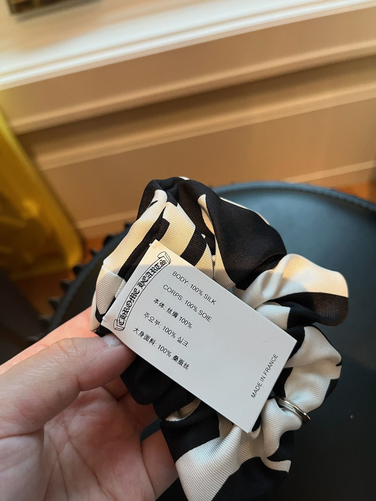 Chrome Hearts Chrome hearts black and white silk scrunchie Size ONE SIZE - 2 Thumbnail