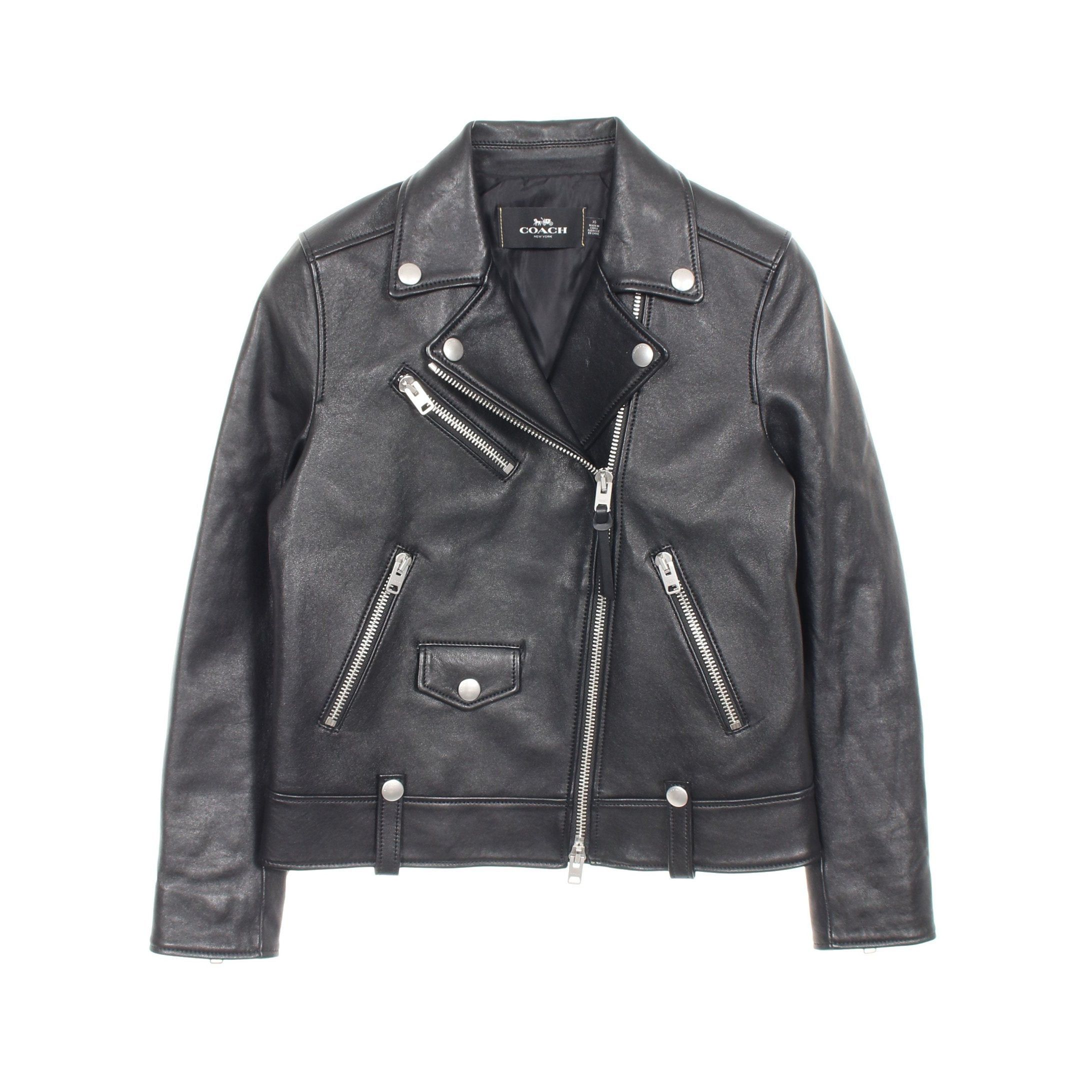 Coach Coach Double Riders Jacket Lamb Leather Black Size ONE SIZE - 1 Thumbnail
