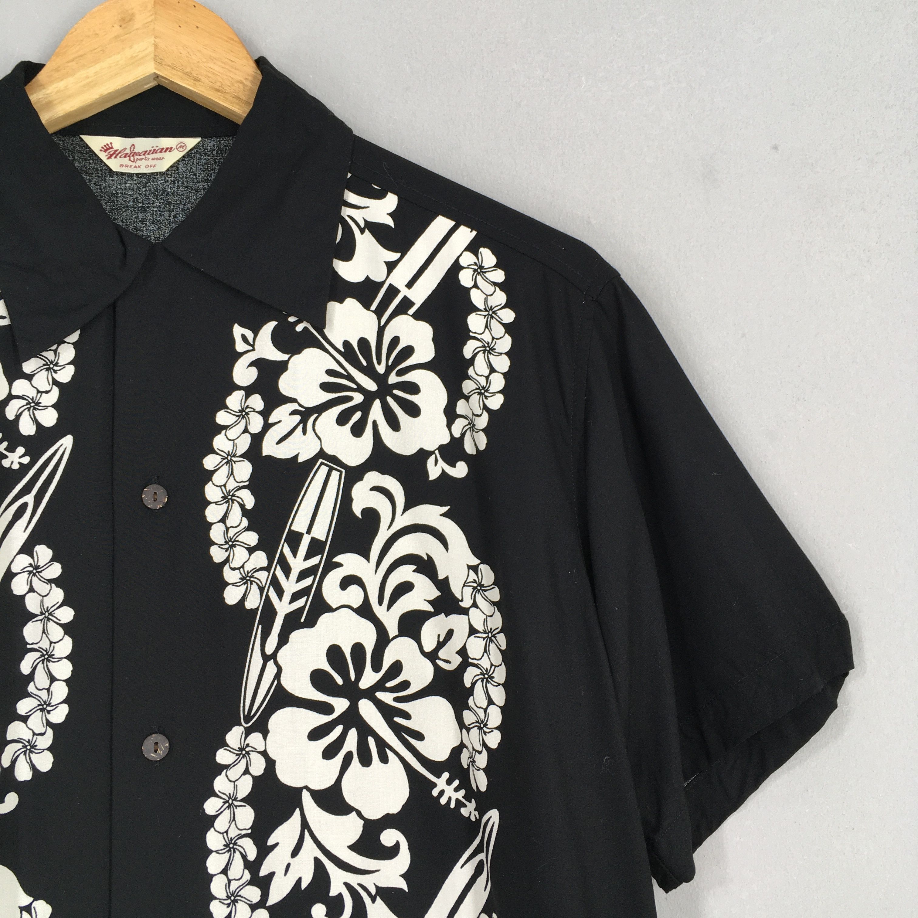 Vintage Vintage 80's Aloha Floral Beach Wear Black Shirt Medium Size US M / EU 48-50 / 2 - 2 Thumbnail