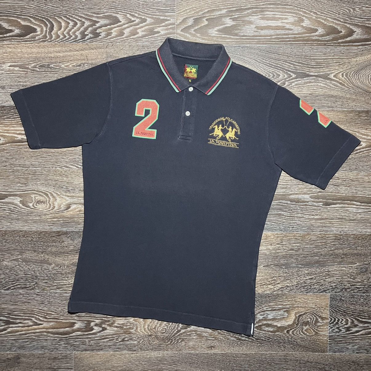 La Martina Vintage LA MARTINA Polo Argentino Embroidered #2 Polo Shirt Size US L / EU 52-54 / 3 - 1 Thumbnail