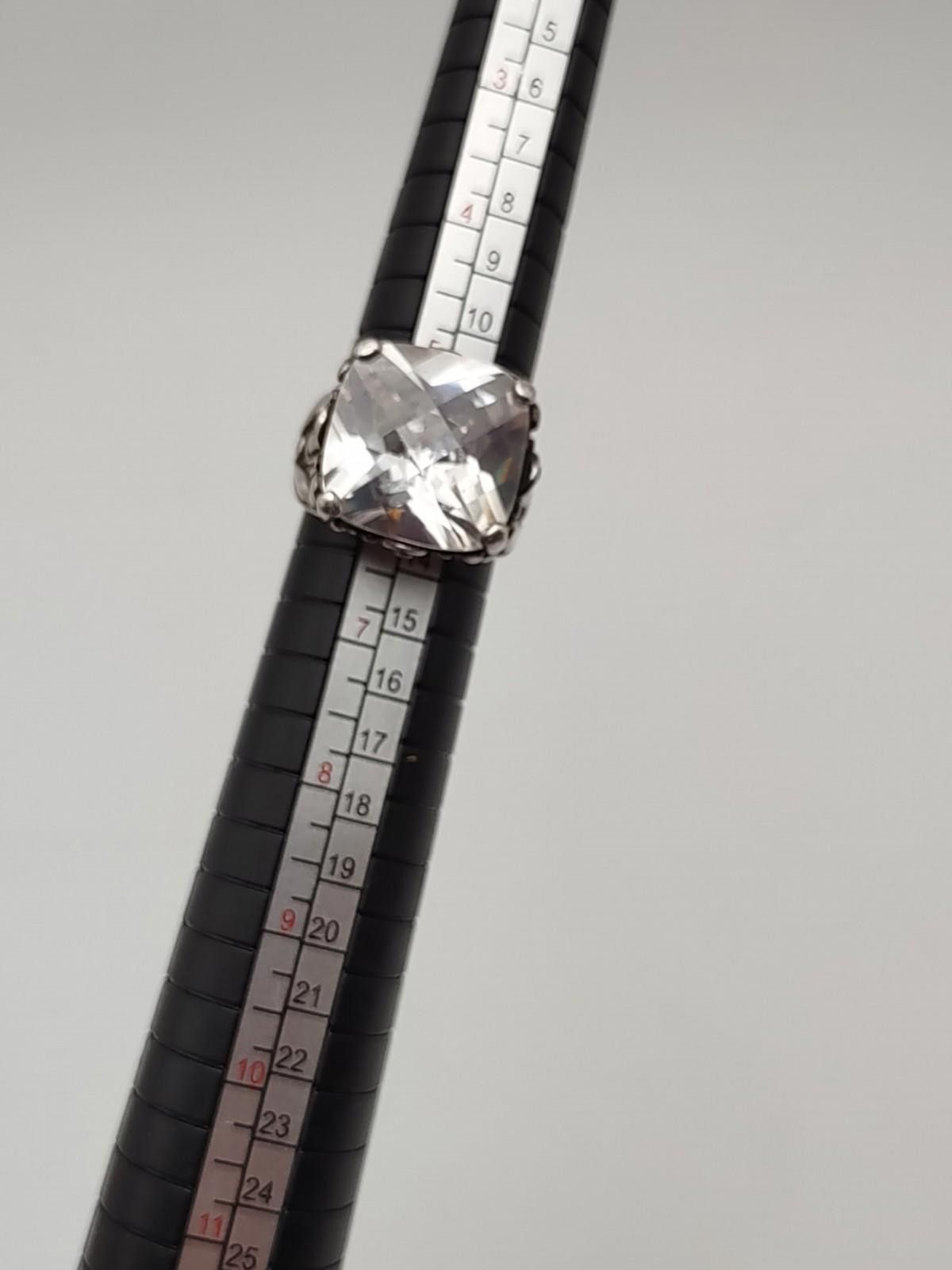 The Unbranded Brand Sterling Silver Butterfly Ring Large Clear Stone Sz 6 Size ONE SIZE - 4 Thumbnail