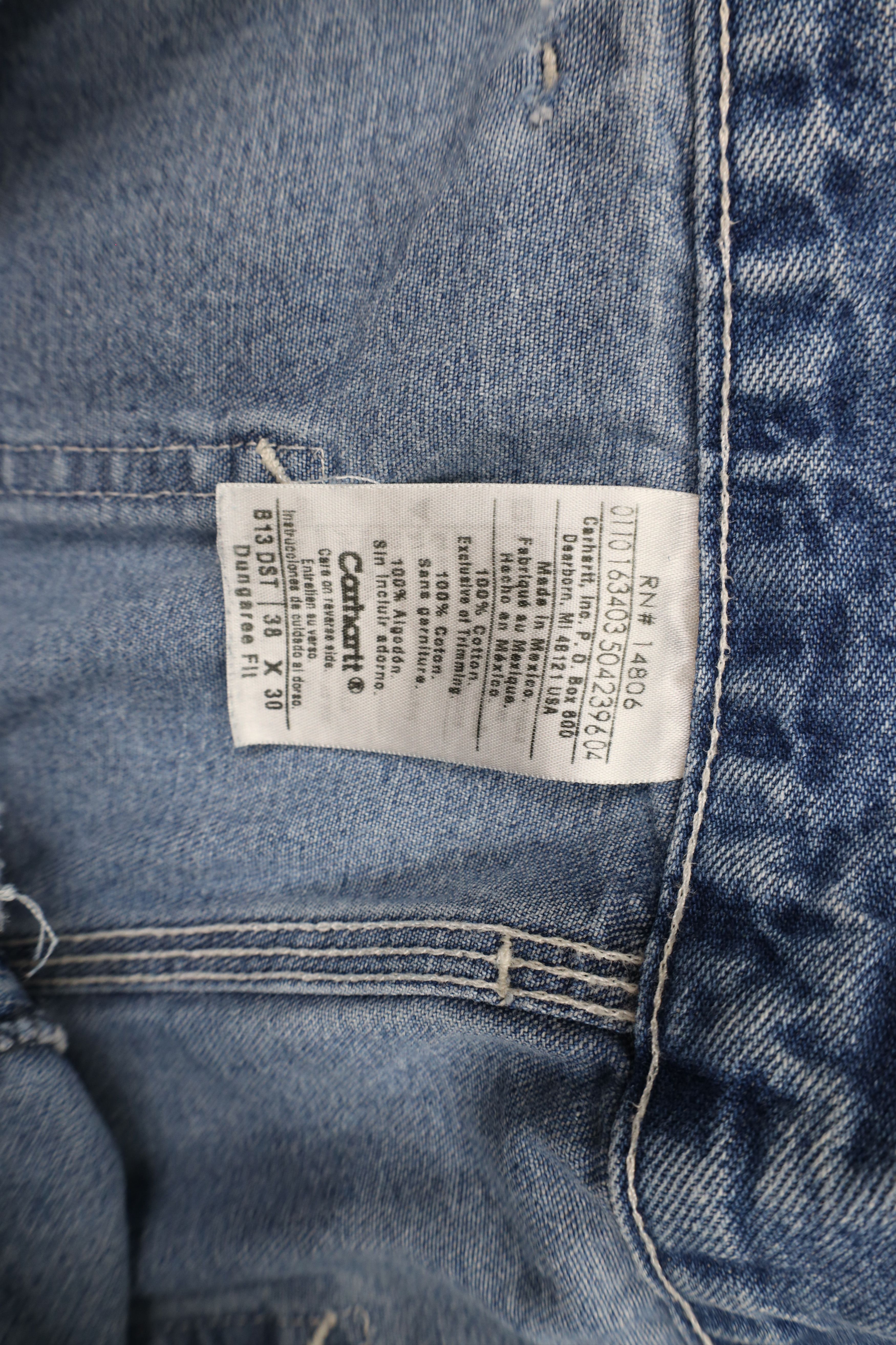 Carhartt × Vintage Vintage Carhartt Spell Out Wide Leg Dungaree Denim Jeans Size US 38 / EU 54 - 9 Thumbnail