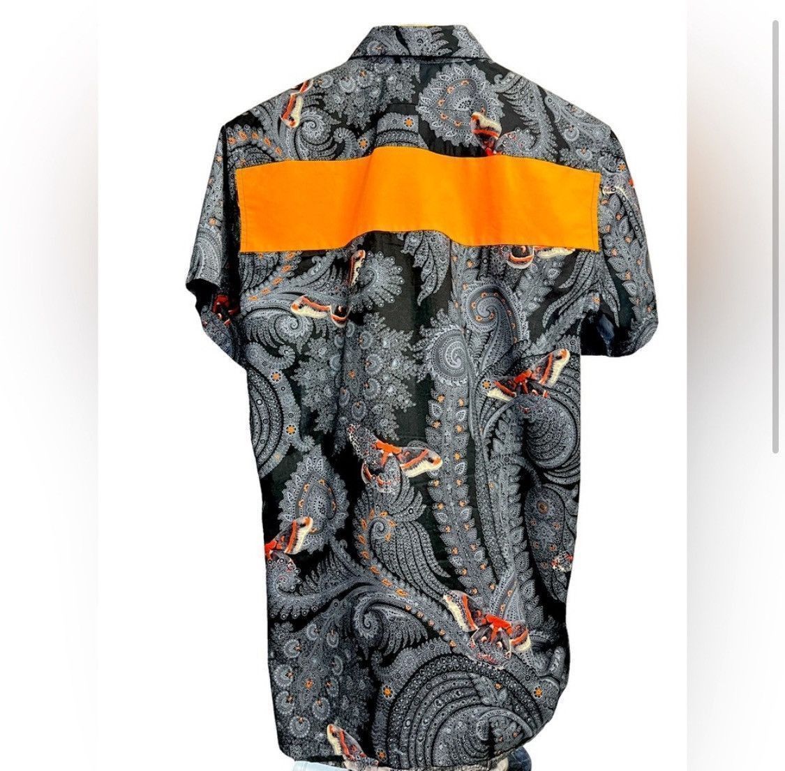 Givenchy Givenchy SS15 Koi Paisley Shirt w/ Orange Panel (Tisci) Size US M / EU 48-50 / 2 - 4 Thumbnail
