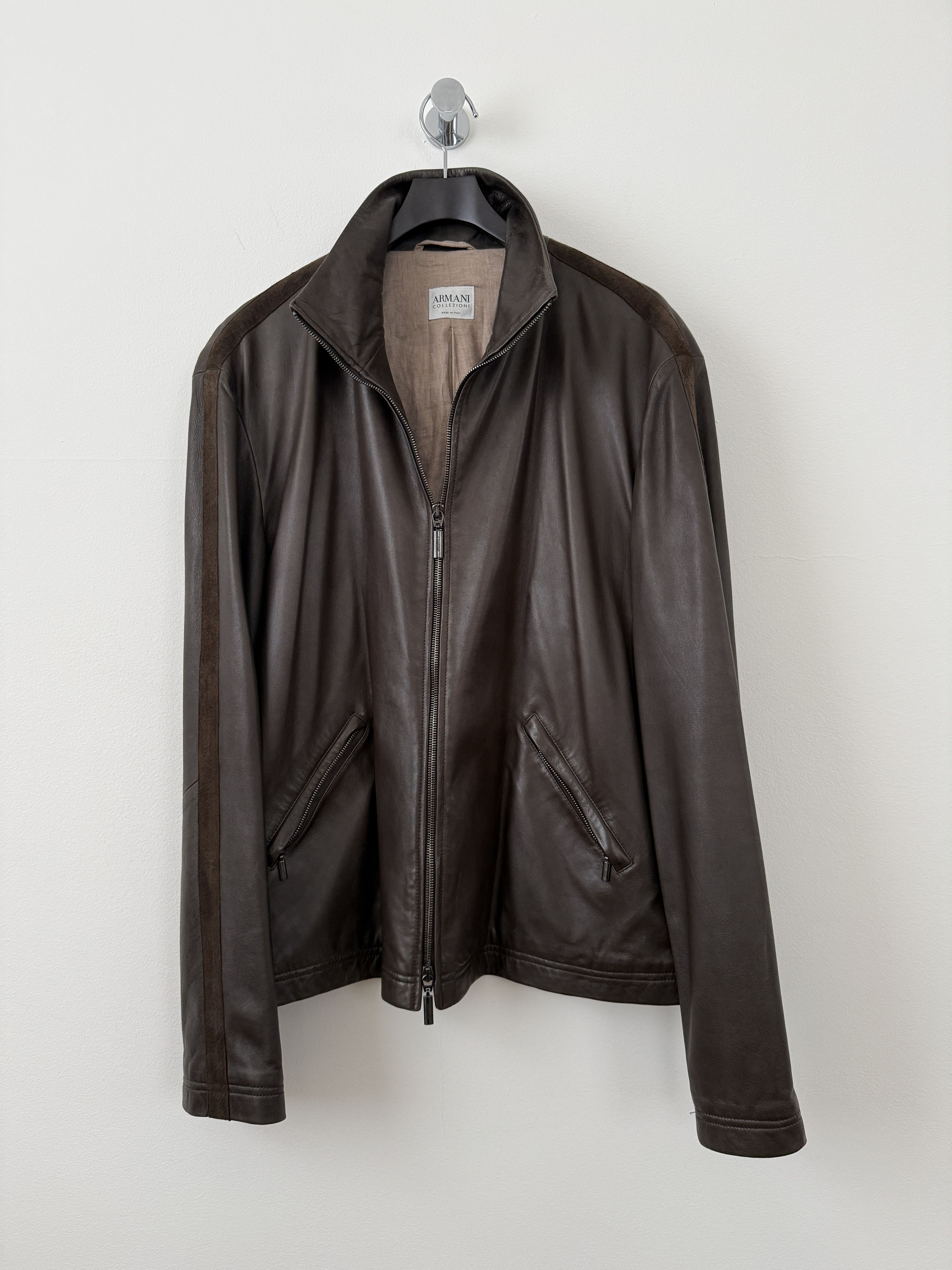 Armani Collezioni Lambskin Leather Zip Up Jacket Size US S / EU 44-46 / 1 - 2 Thumbnail