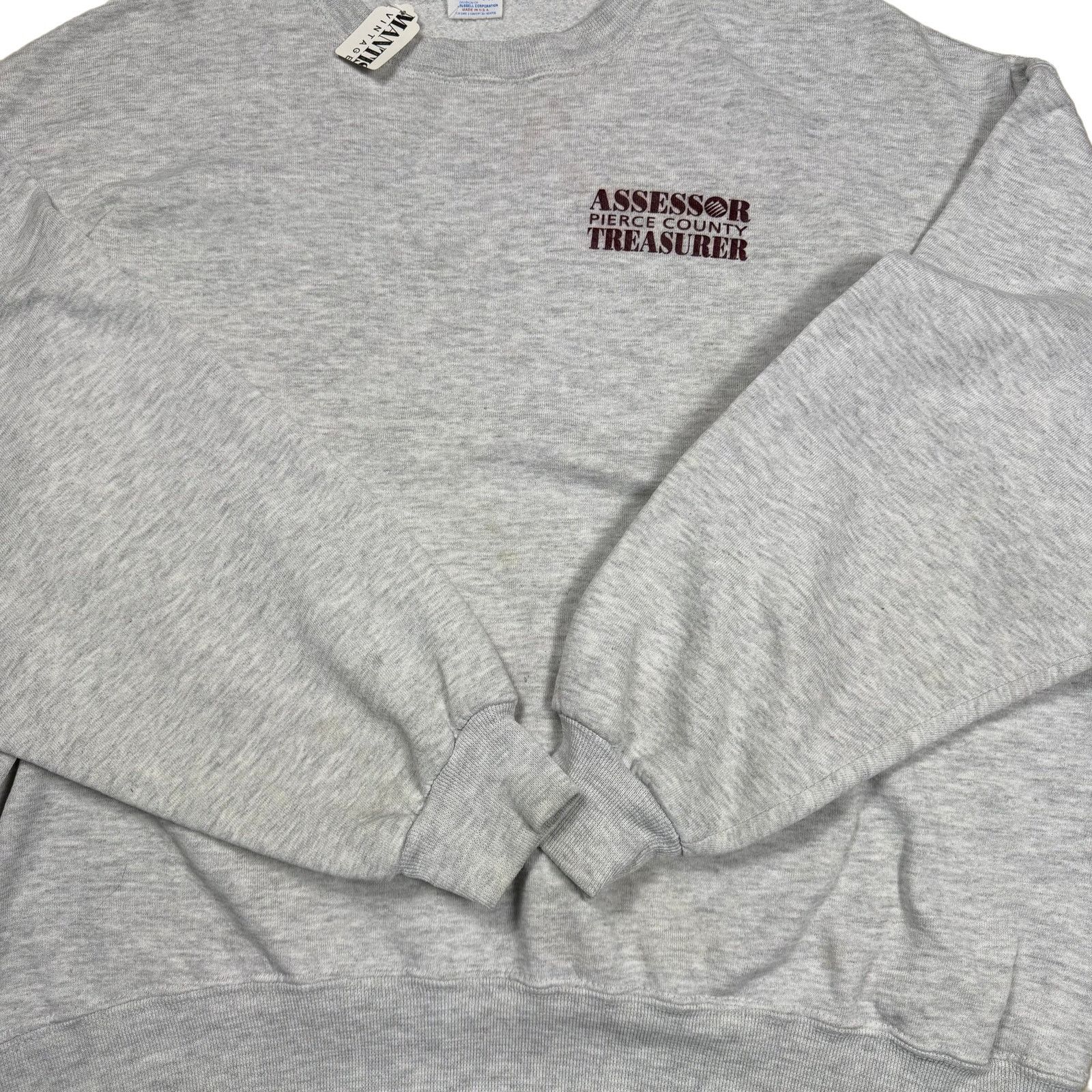 Jerzees Vintage 80s Jerzees Pierce County Treasurer Sweatshirt XL Size US XL / EU 56 / 4 - 4 Thumbnail