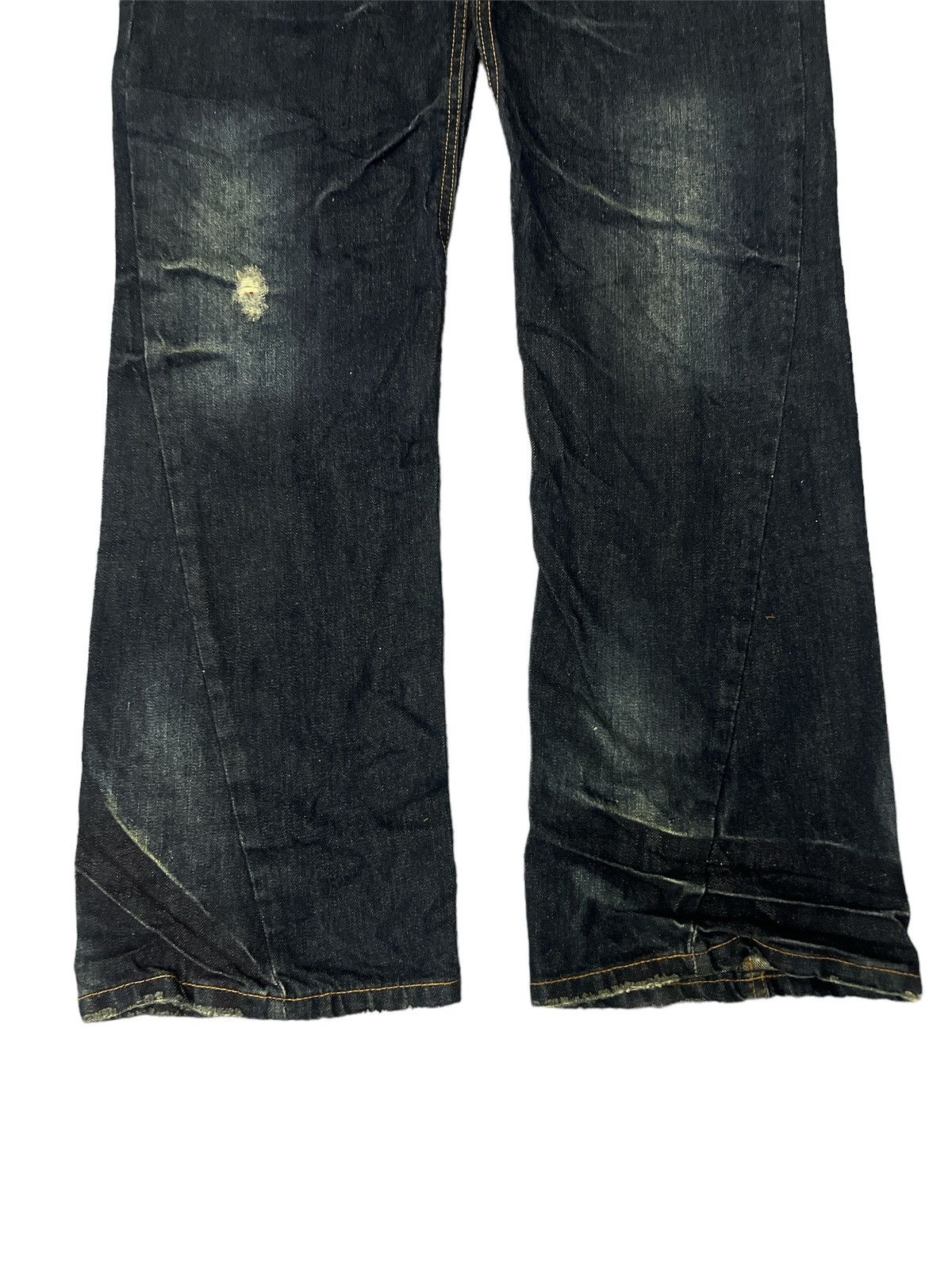 Japanese Brand FLARED💥NYLAUS RIPPED TWIST DISTRESSED DENIM PANT Size US 31 - 2 Thumbnail