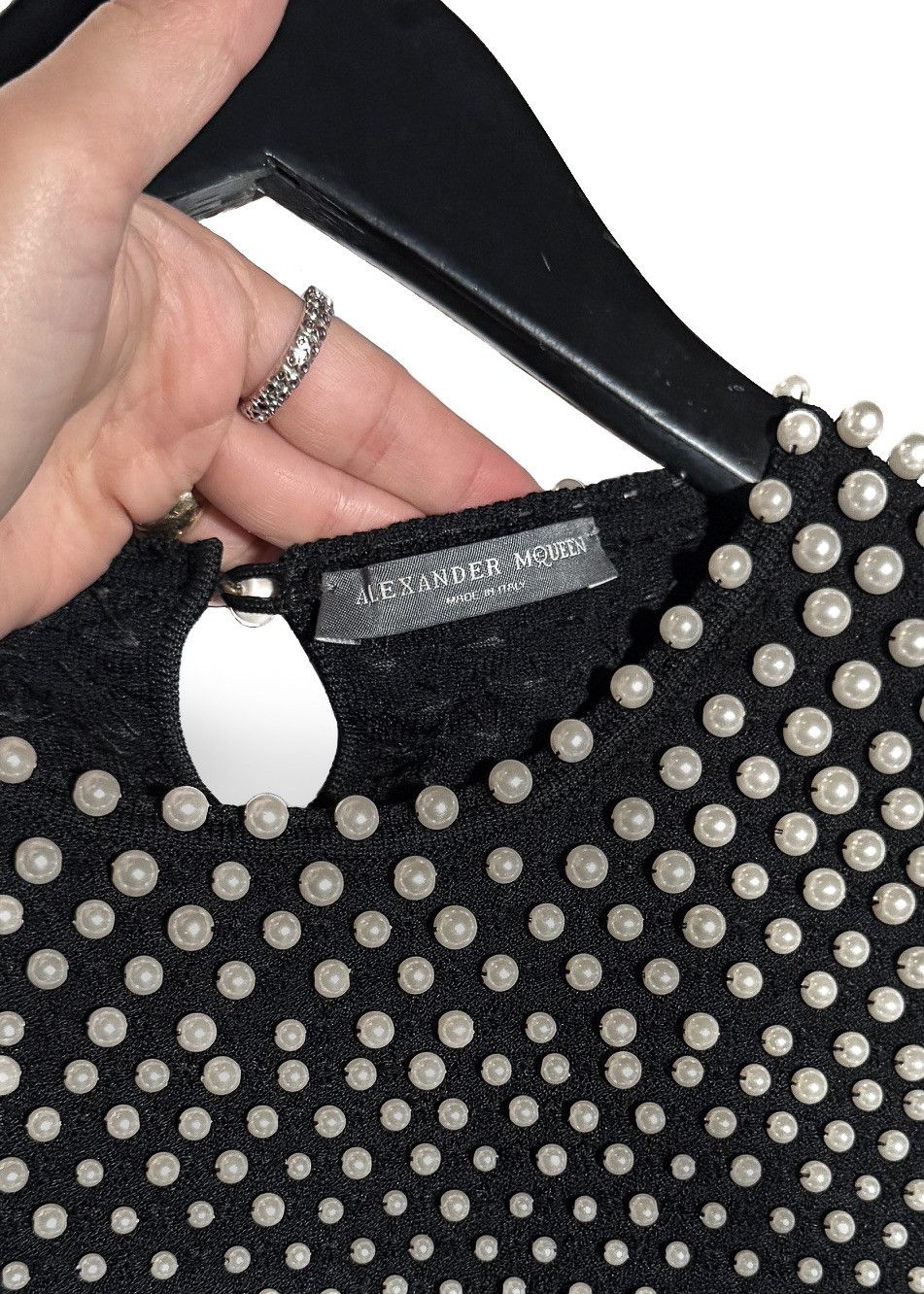 Alexander McQueen Alexander McQueen Pearls Accent Black Peplum Sleeveless Top Size L / US 10 / IT 46 - 5 Thumbnail