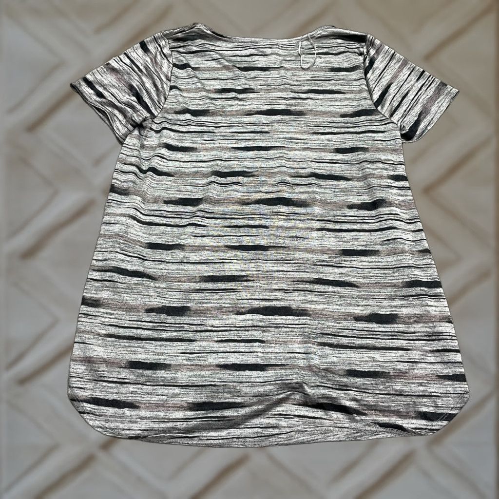 Apt. 9 Apt. 9 Shiny Long Tunic T-Shirt Womens XL Multicolor Short Sleeve Round Neck Polover? (note: "Pullover" exact) Size XL / US 12-14 / IT 48-50 - 1 Thumbnail