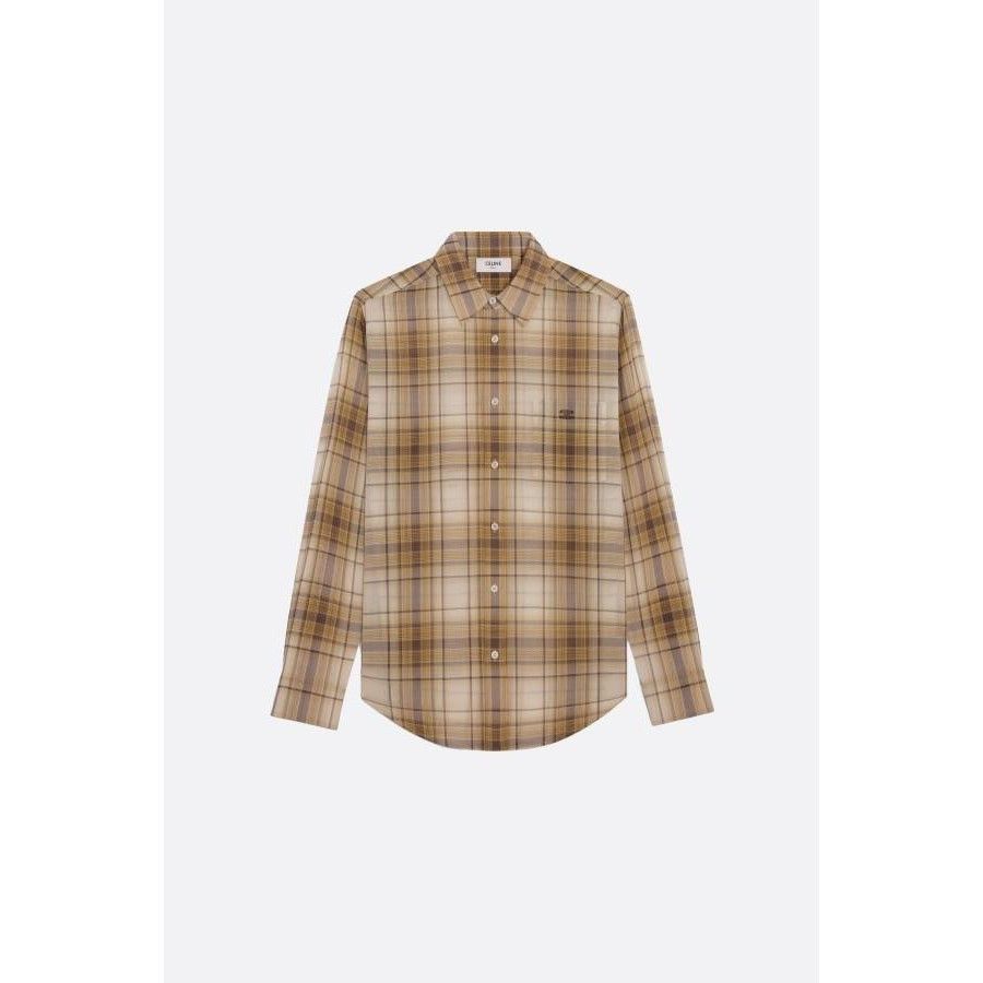 Celine CELINE Loose Checked Beige Cotton Shirt New & Authentic (Men Size US L / EU 52-54 / 3 - 1 Preview