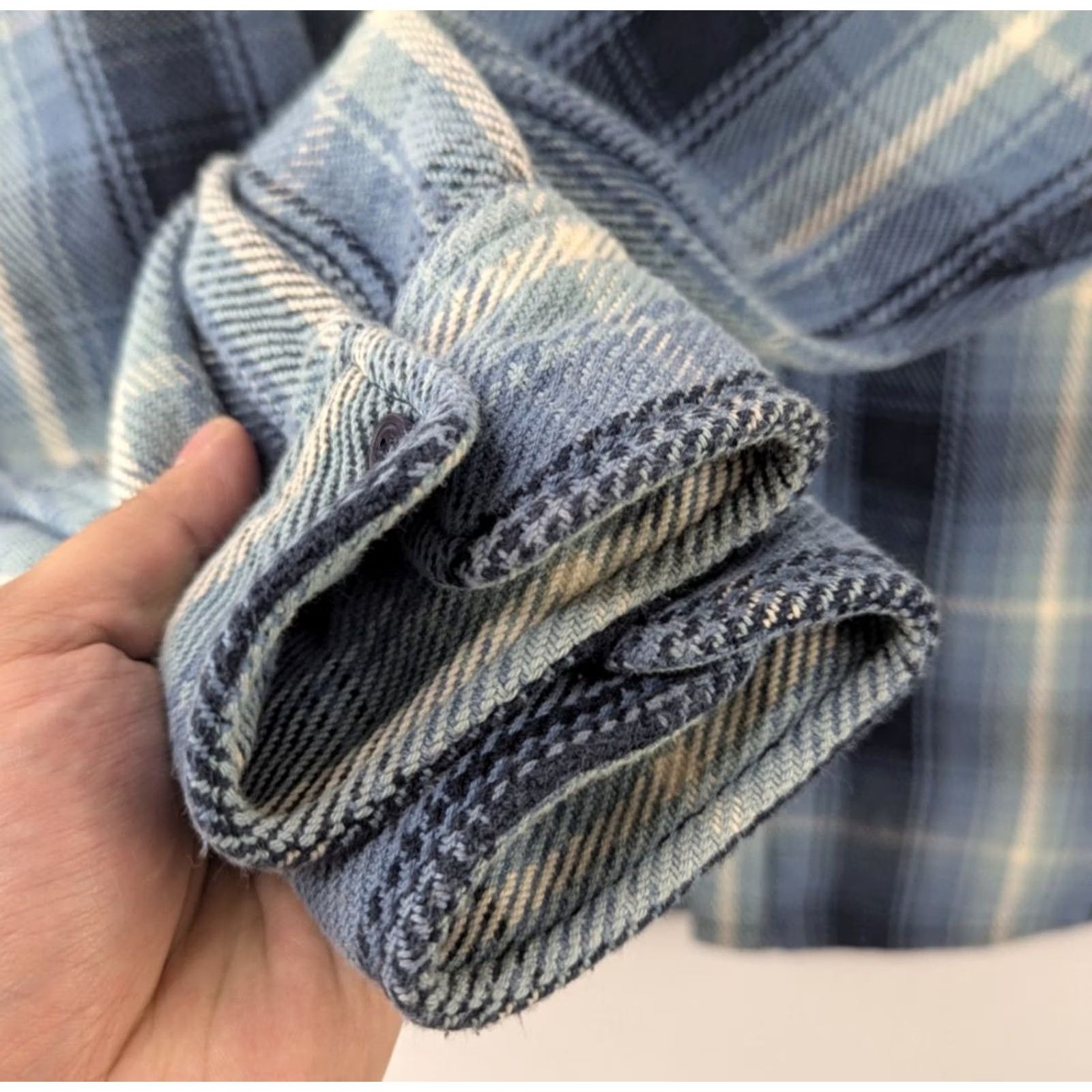 Outerknown Outerknown Blanket Shirt Flannel Puget Plaid Organic Cotton Sz Large Shacket Blue Long Sleeve Button-Up Men’s Size US L / EU 52-54 / 3 - 3 Thumbnail