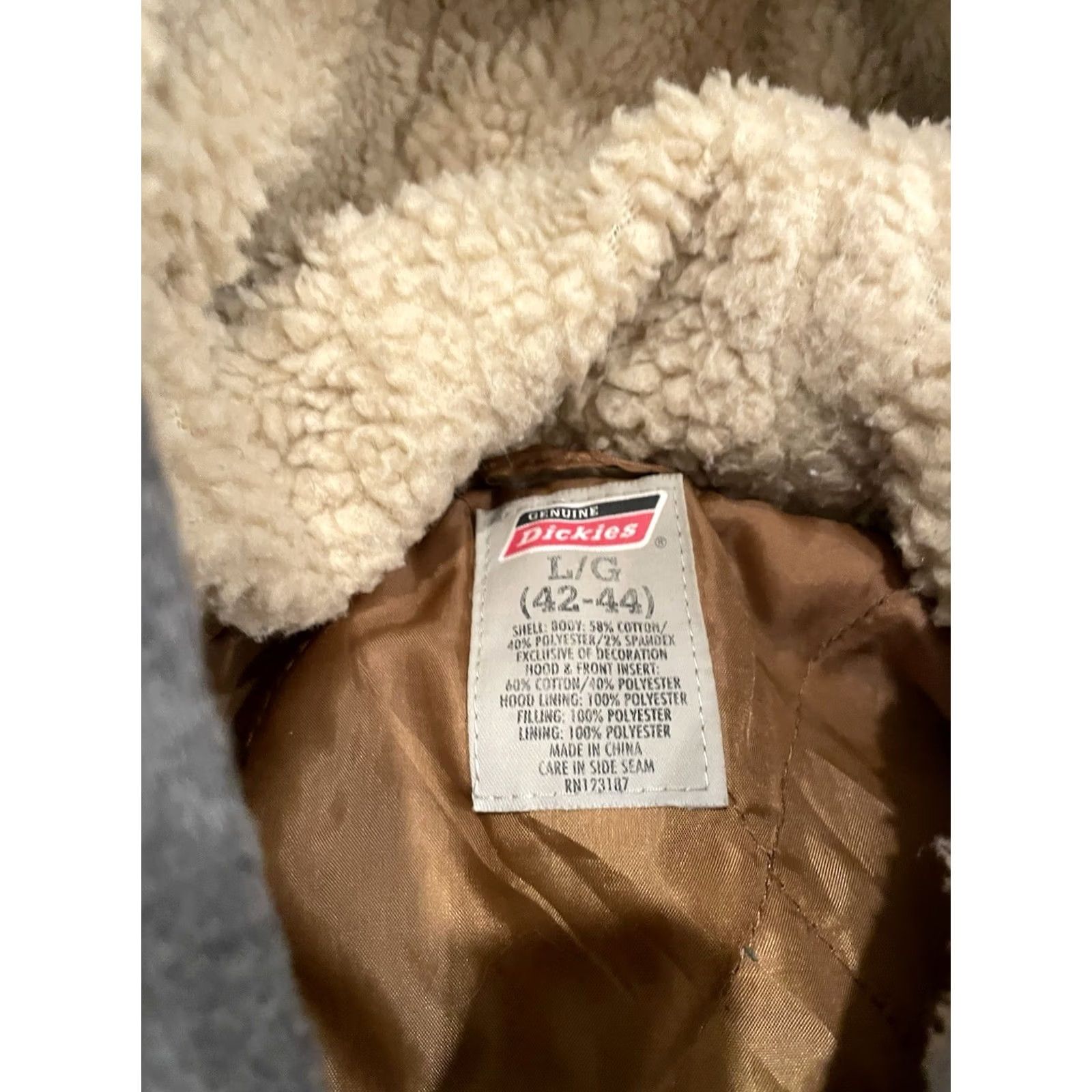 Dickies Genuine Dickies Insulated Work Jacket Hoodie L Brown Quilted 90s Canvas Cotton Zip Mid-Length Men Regular Size Type Jacket Size US L / EU 52-54 / 3 - 3 Thumbnail