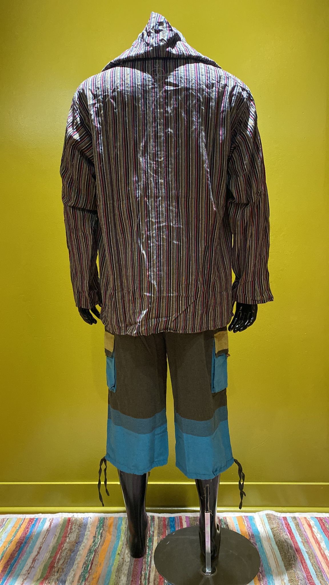 Other Cotton Baja Hoodie With Pocket - Stripes - Black - New - S Size US S / EU 44-46 / 1 - 3 Thumbnail