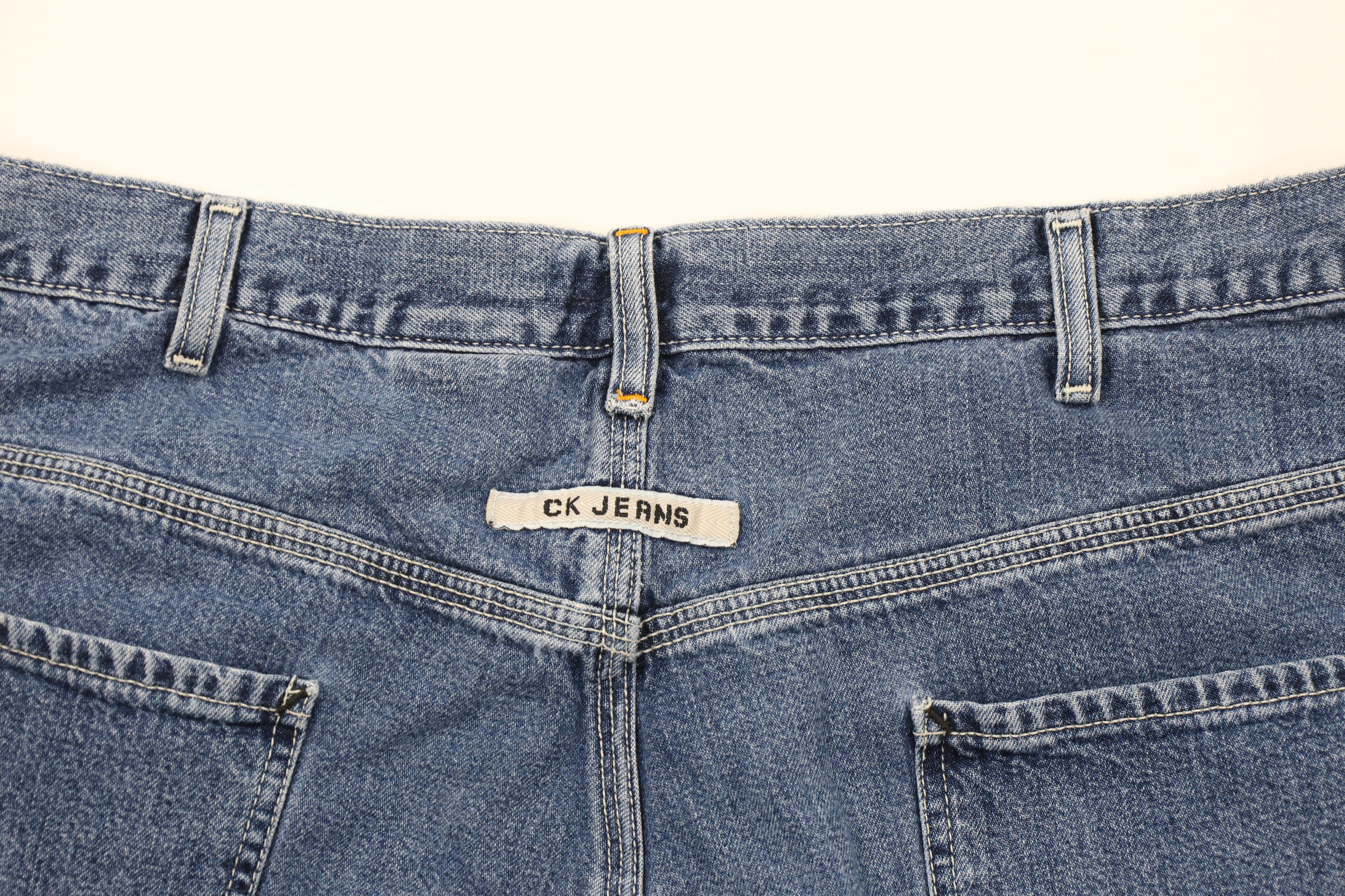 Calvin Klein × Vintage Vintage 90s Calvin Klein Baggy Dungaree Denim Shorts Jorts Size US 38 / EU 54 - 10 Thumbnail