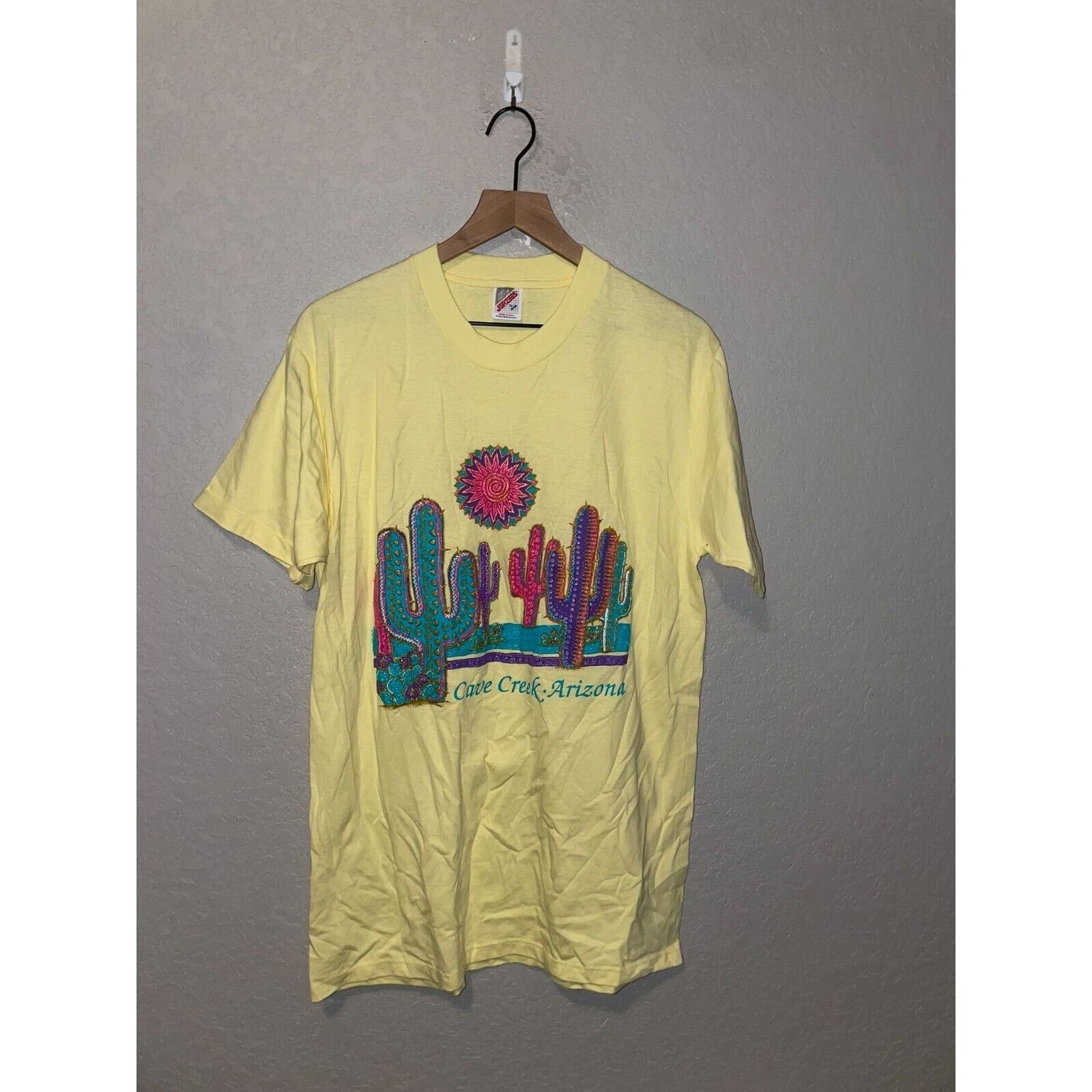 Jerzees Vintage Cave Creek Arizona Shirt Cactus Tee 90s 1994 VTG L Size US L / EU 52-54 / 3 - 1 Thumbnail