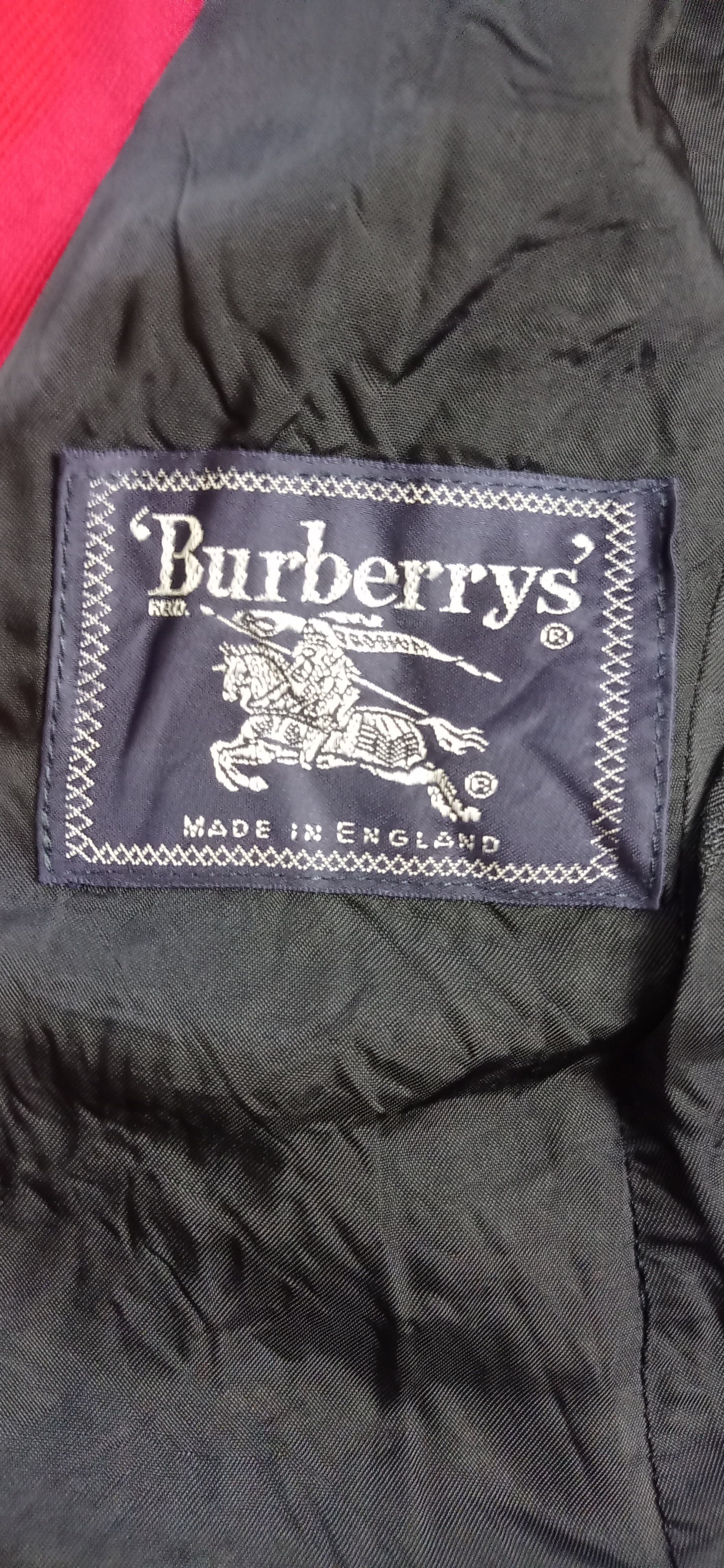 Burberry Vintage 80s Burberrys Wool Jacket Red Made in England Size S / US 4 / IT 40 - 9 Thumbnail
