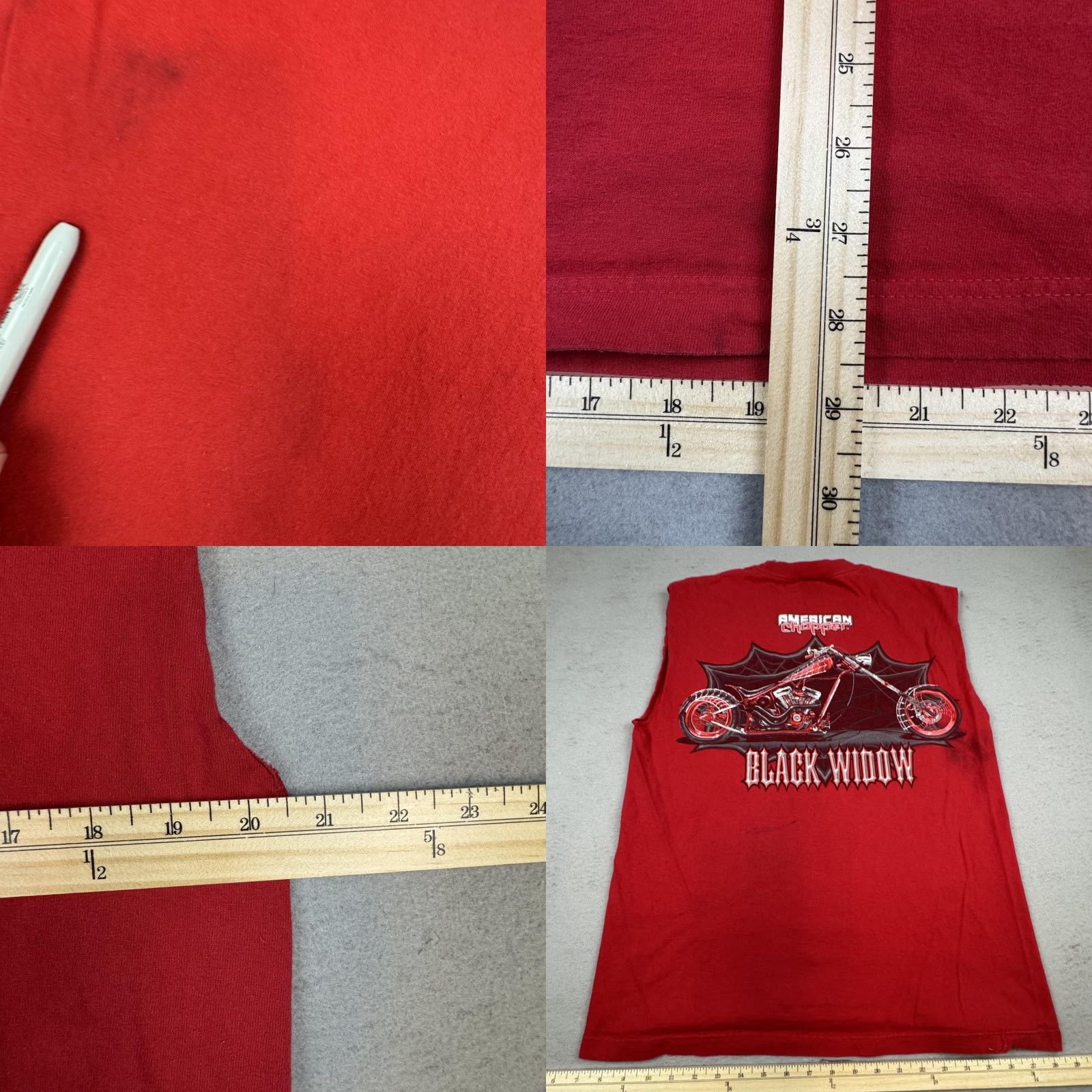Vintage VINTAGE American Chopper Shirt Mens XL Red Black Widow Muscle Cut Off Tee Sleeveless Size US M / EU 48-50 / 2 - 8 Thumbnail