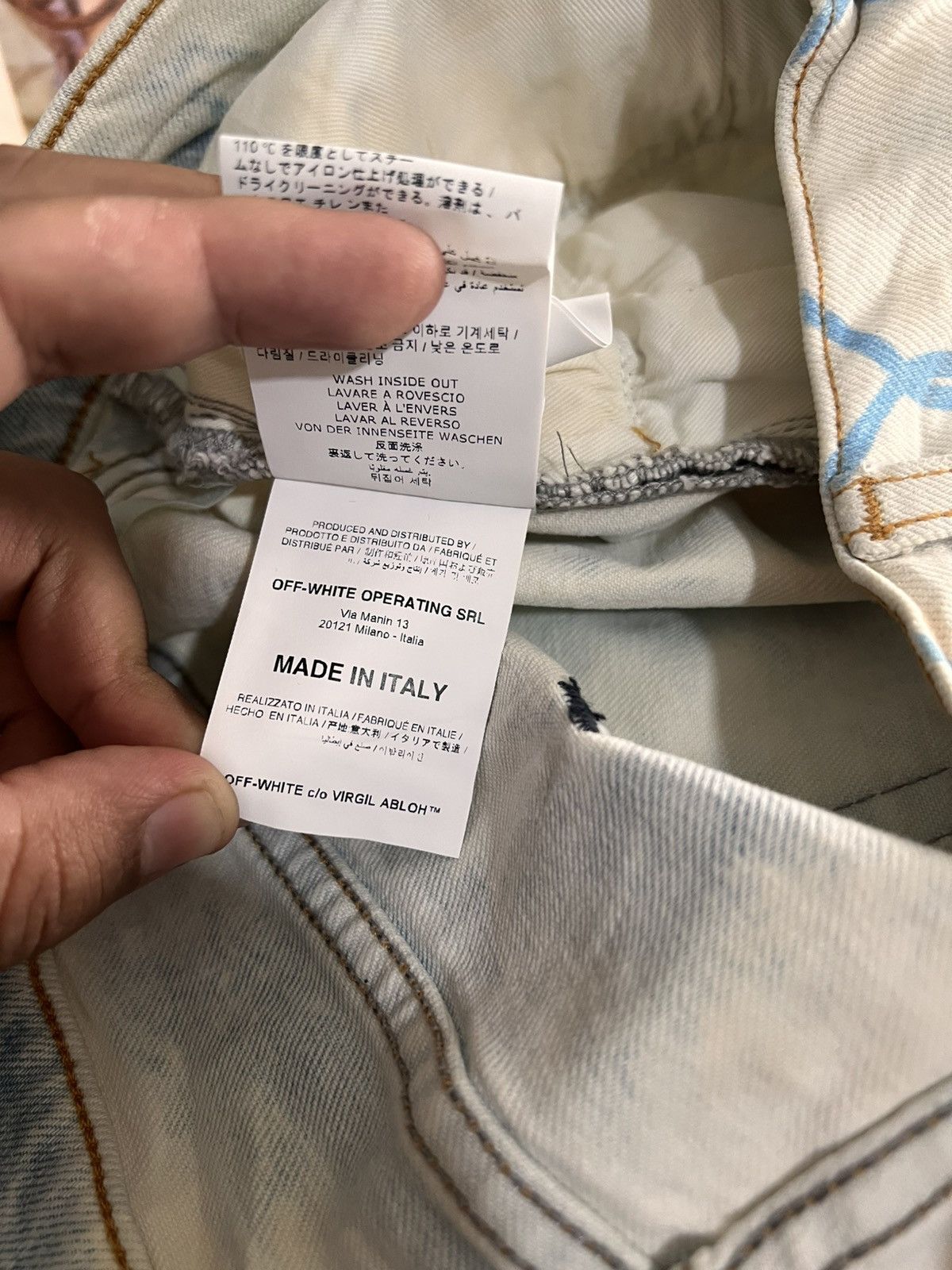 Off-White Off white fence bleached skinny jeans Size US 34 / EU 50 - 21 Thumbnail