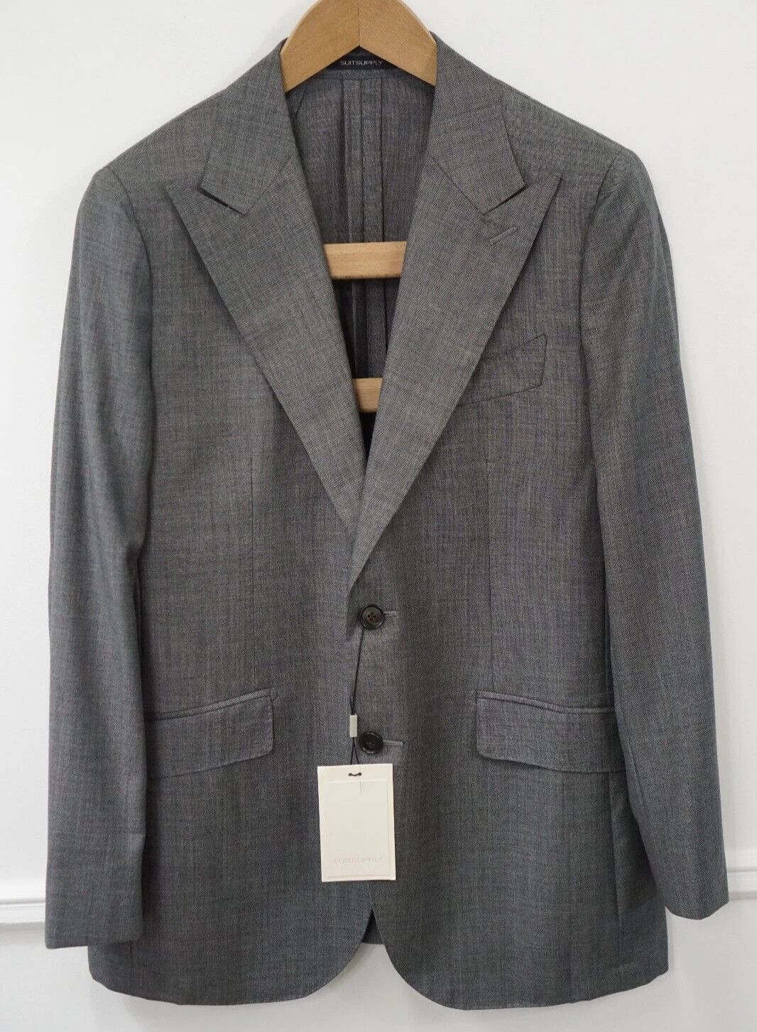 Suitsupply Men Suitsupply Blazer La Spalla Grey Wool Peak 24 UK/US38S Size 38S - 1 Thumbnail