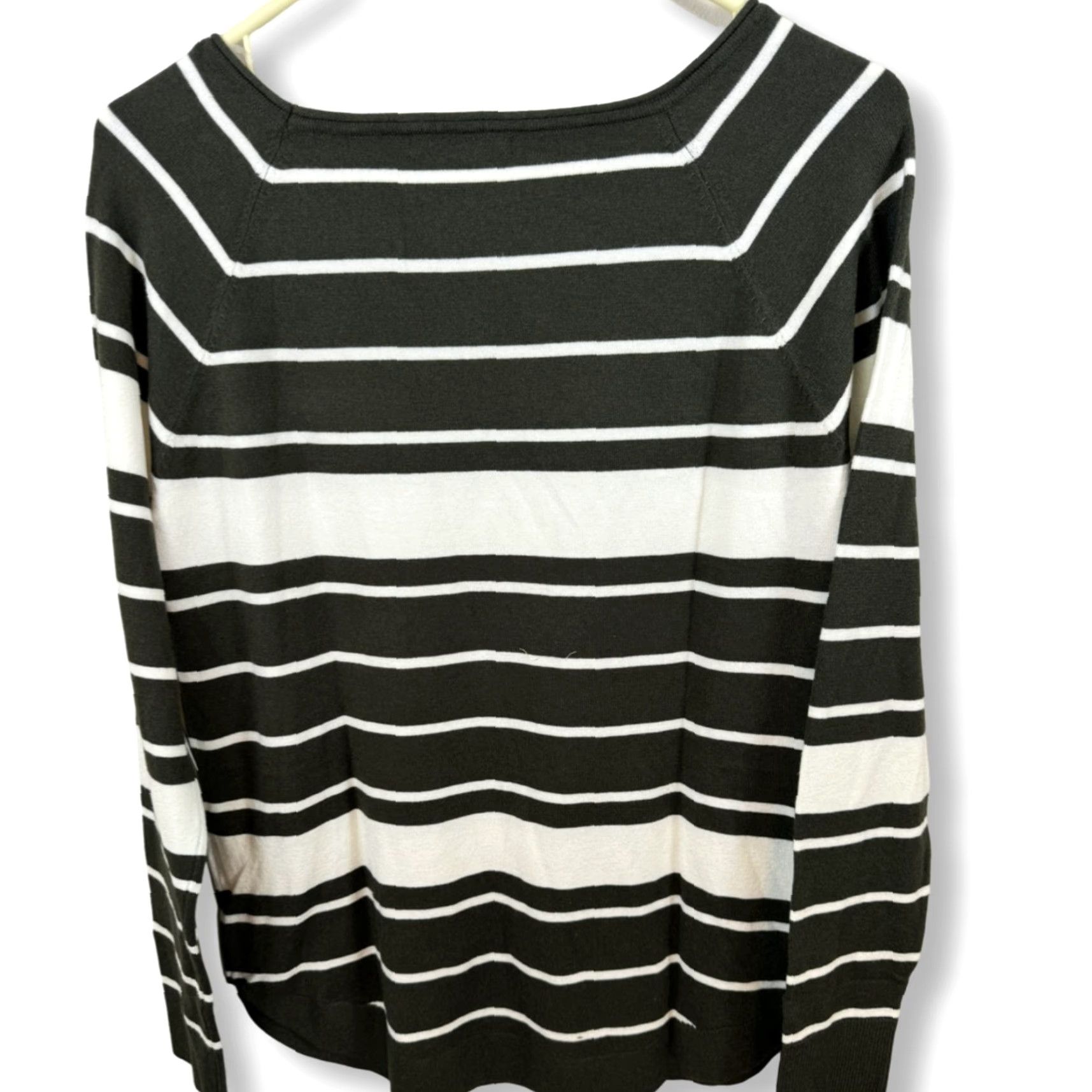 Vintage Pink Clover Brown Cream Striped Pullover Sweater M Women’s Knit Top Long Sleeve Casual Put Together 90s Modern Size M / US 6-8 / IT 42-44 - 2 Thumbnail