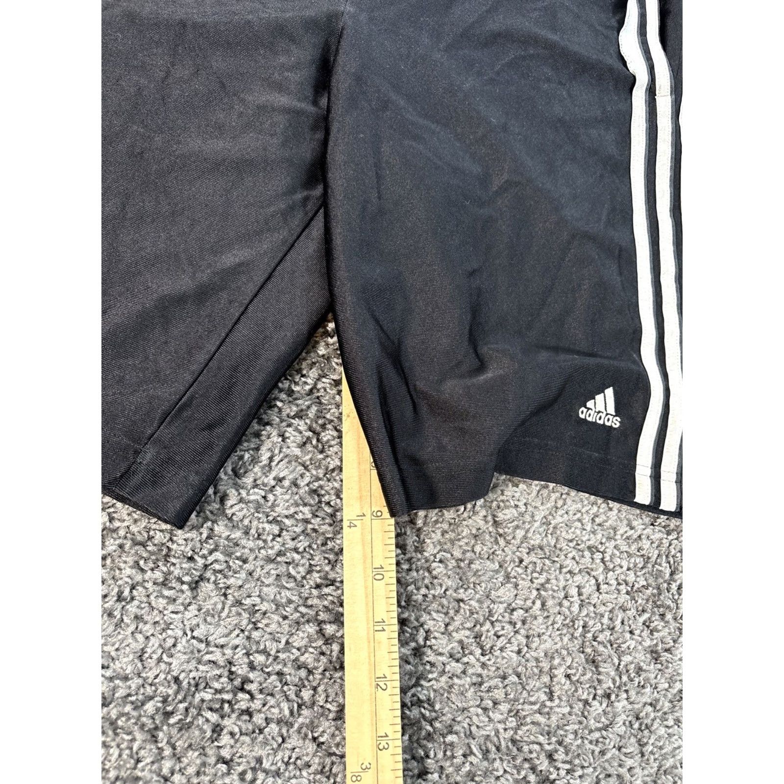 Adidas VINTAGE adidas Basketball Shorts Mens L Black Striped 90s Sports Athletic Baggy Y2K Shimmer Size US 33 - 3 Thumbnail