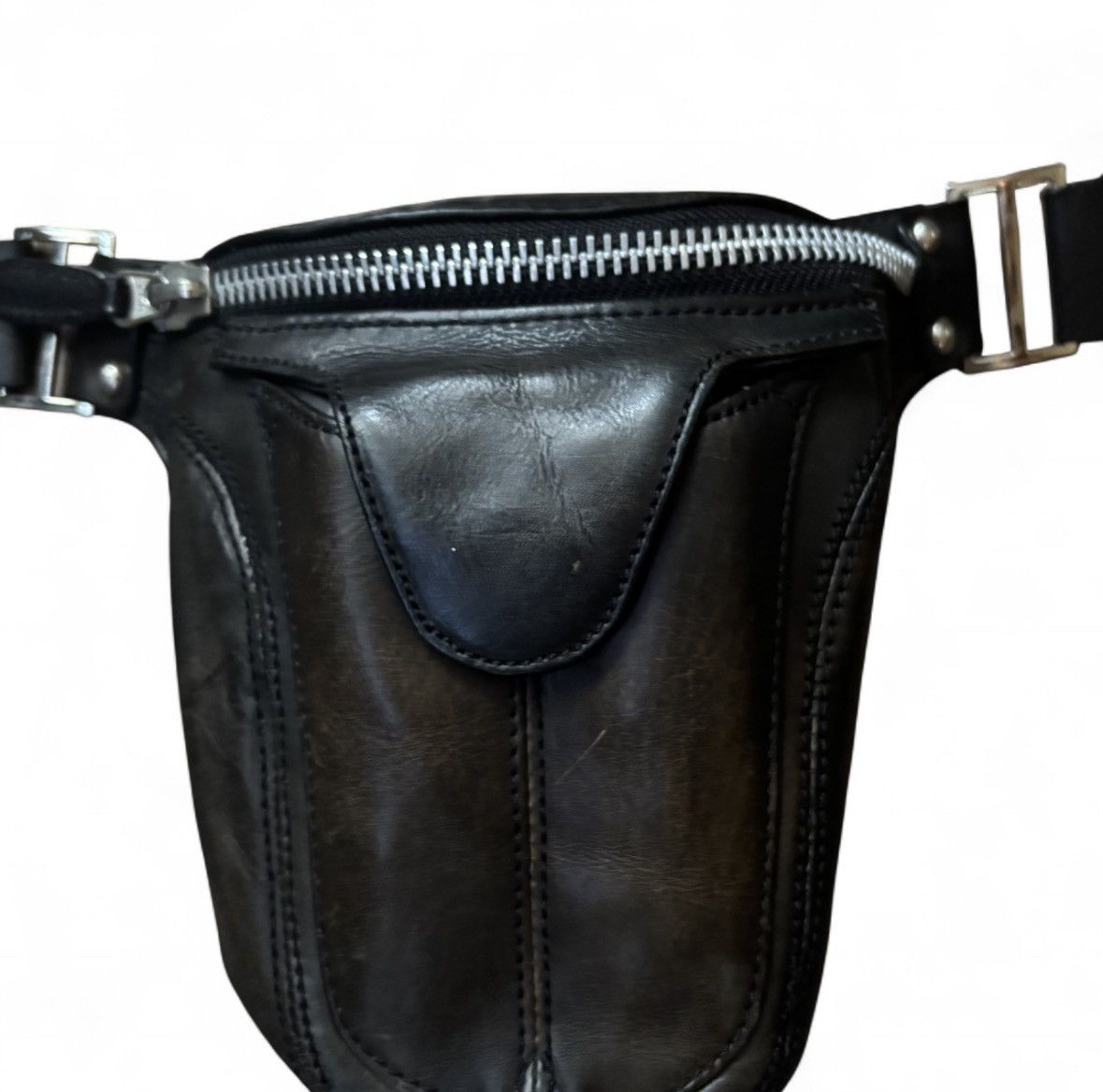 14th Addiction Vintage Avirex Leather Belt Bag Size 32 - 3 Thumbnail