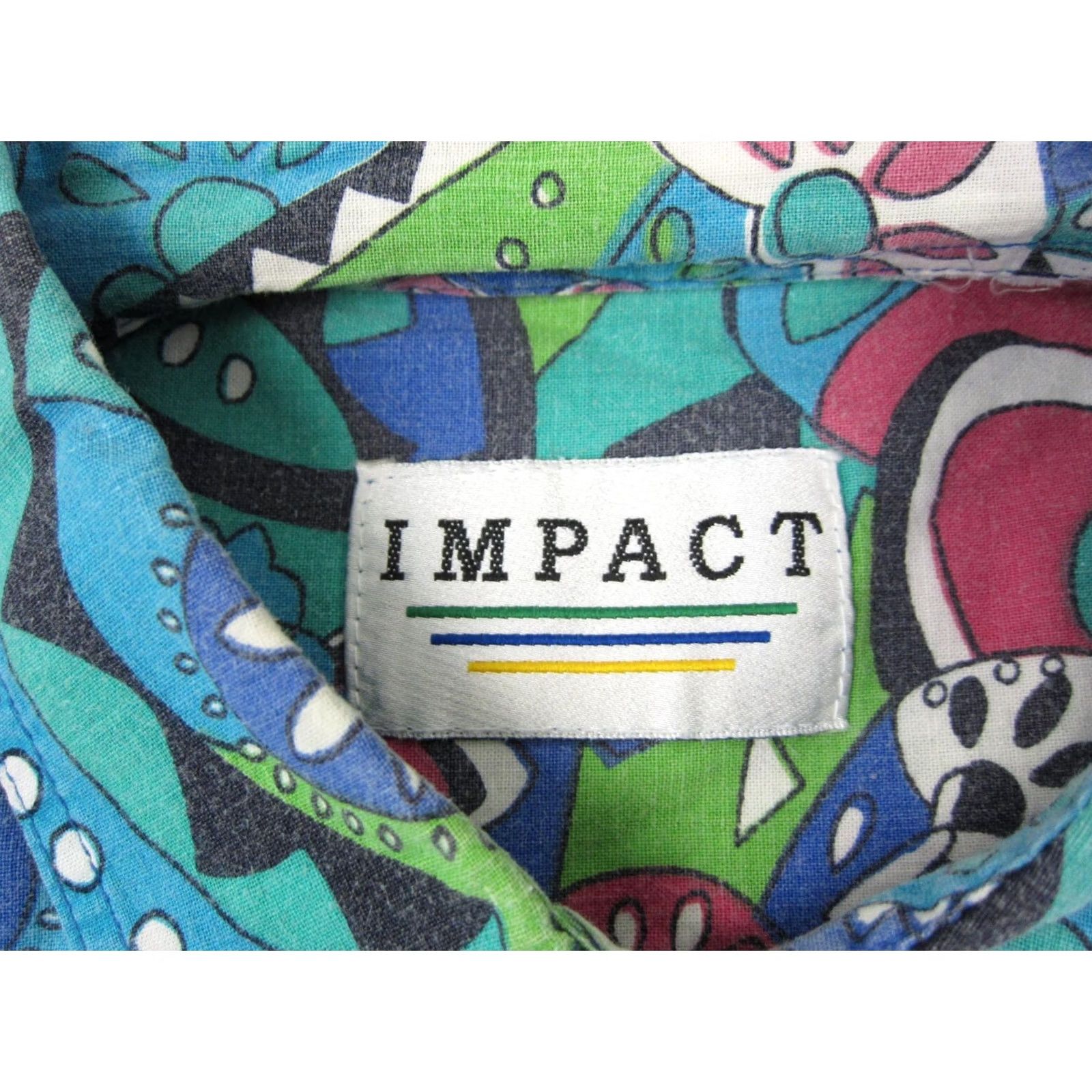 Vintage VINTAGE Impact Shirt Adult Small Blue Pink Paisley Festival Hawaiian Mens Size US S / EU 44-46 / 1 - 6 Thumbnail