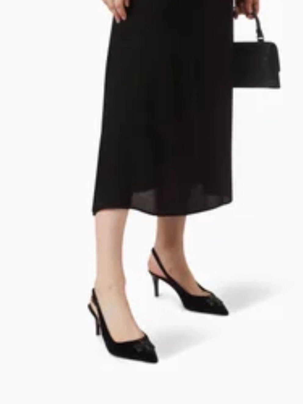 Tory Burch Tory Burch Eleanor Velvet Slingback Pointed Toe Pump size 6 Size US 6 / IT 36 - 3 Thumbnail